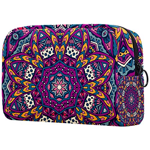 Vintage Mandala Makeup Bag - Portable Cosmetic Organizer for Women Travel & Festivals
