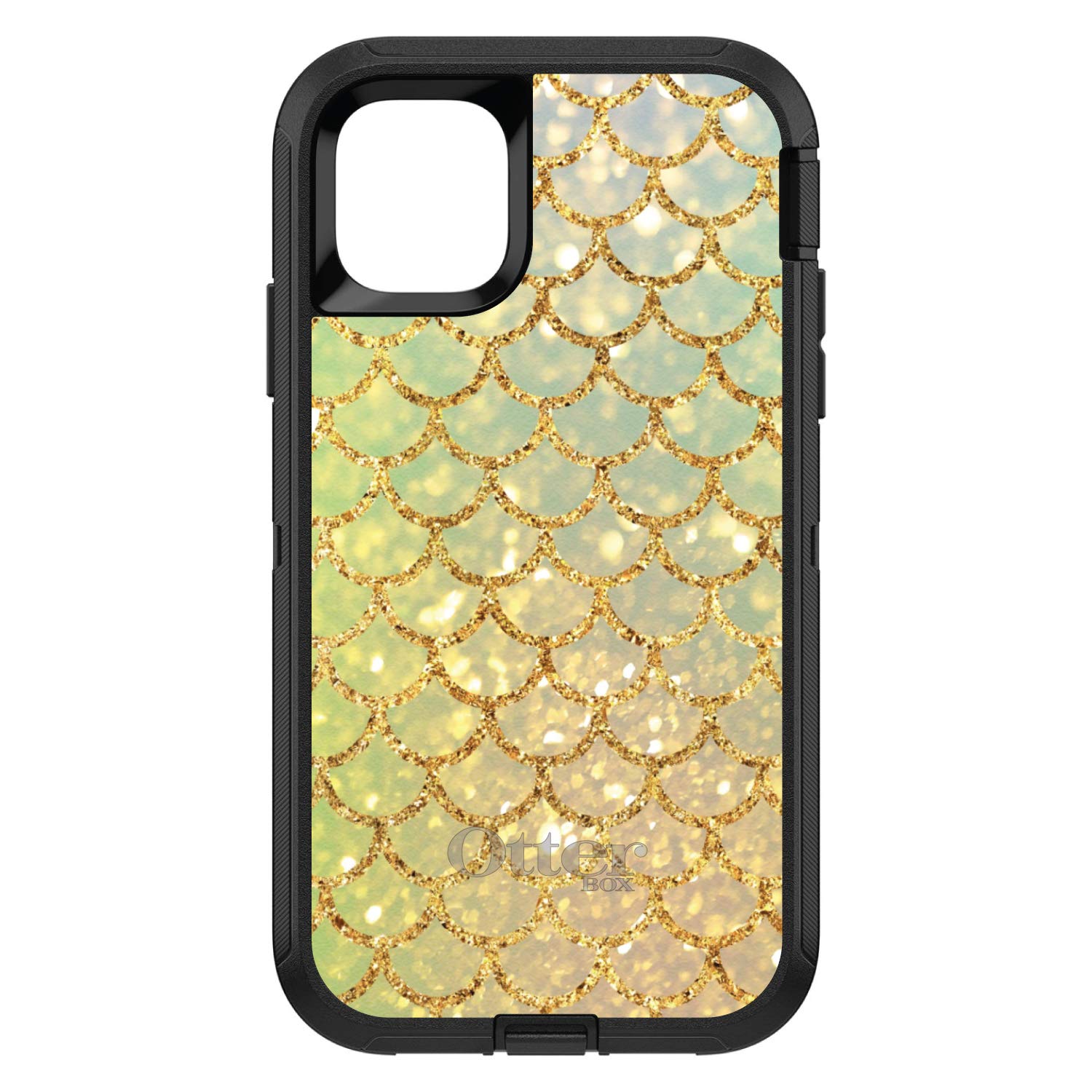 DistinctInk iPhone 13 Pro MAX Case (6.7 Inch) - Premium Protective Phone Cover with Gold Green Mermaid Scales Design - Durable Shockproof Replacement for OtterBox Defender - Perfect for Outdoor Activities, Travel & Daily Use