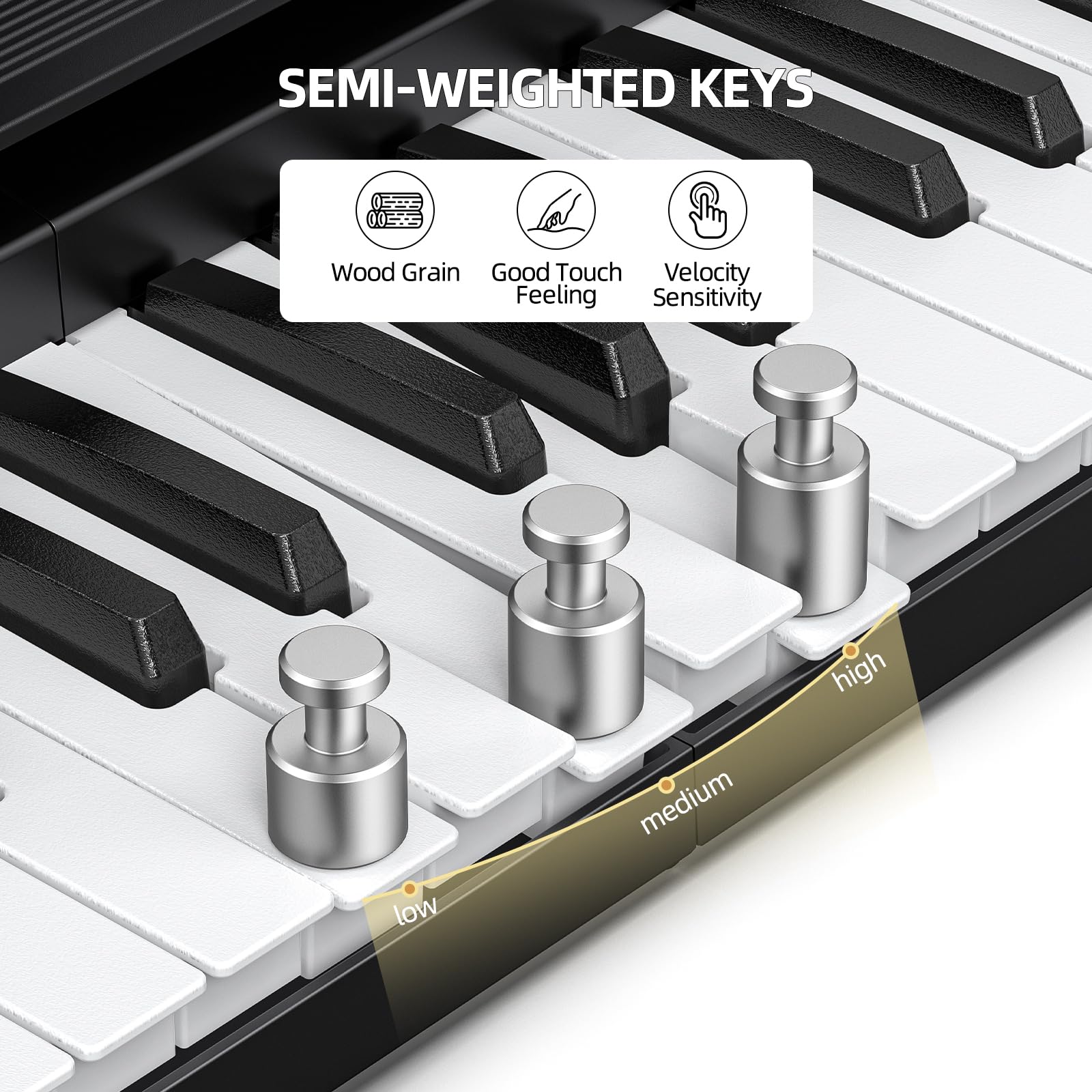 LEKATO FP-10 88 Key Portable Folding Digital Piano with Sustain Pedal - Semi-Weighted Wood Grain Keys, Bluetooth MIDI Connectivity - Perfect for Beginners, Travel & Home Practice (Ideal for Small Spaces & On-the-Go Musicians)