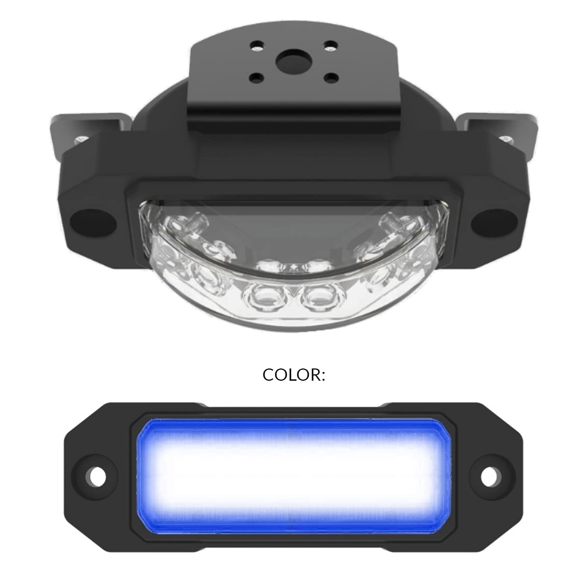 SpeedTech ZX-180 TIR LED Strobe Light Kit - Blue Emergency Vehicle Lights for Police Cars, Construction Trucks, Service Vehicles & Snow Plows | Under Mirror, Grille & Surface Mount with L-Bracket | High Visibility Warning Lights for Road Safety & Emergency Scenes