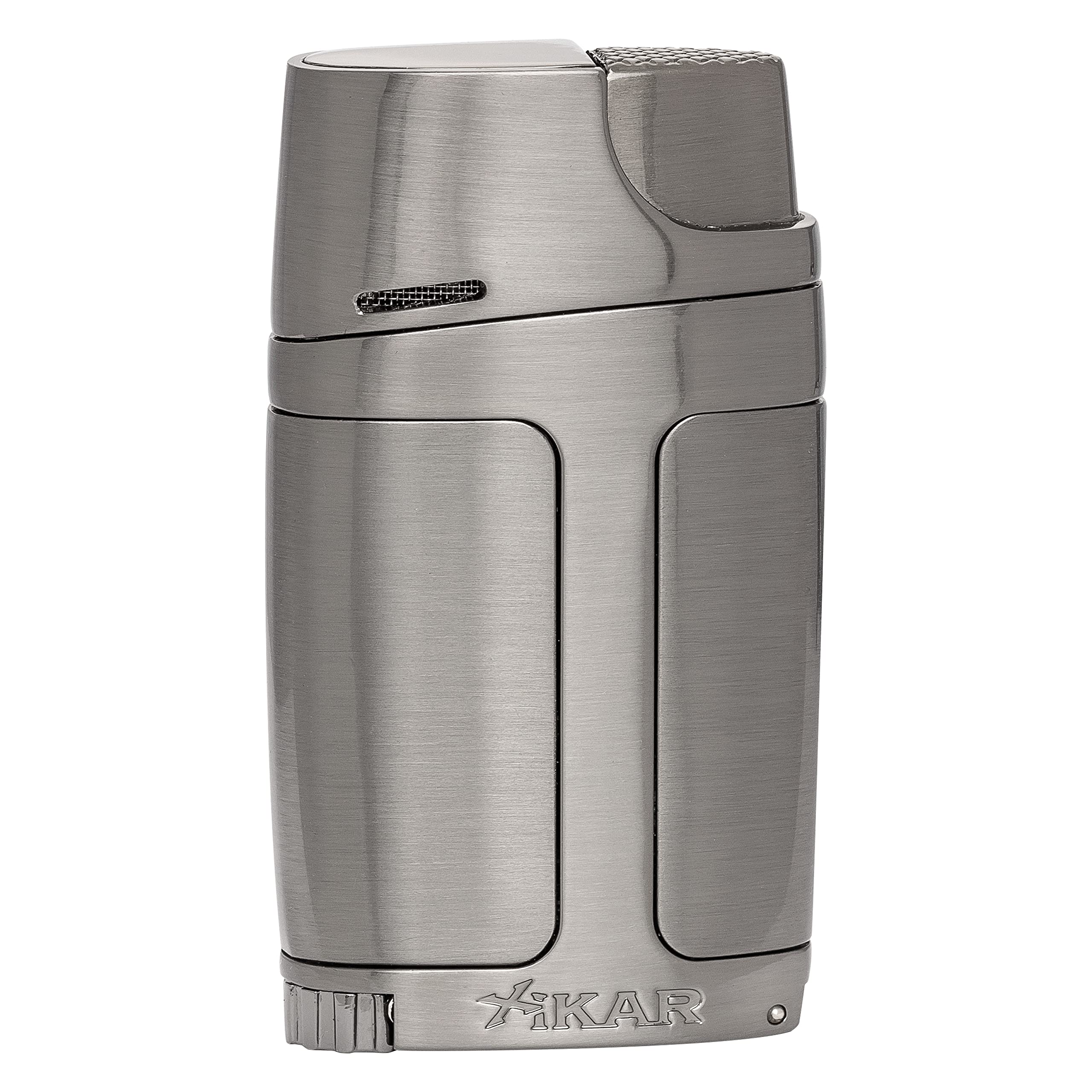 Xikar ELX Double Jet Flame Butane Torch Lighter with 9mm Cigar Punch - Refillable Adjustable Flame Cigar Lighter with Fuel Window - Perfect for Cigar Aficionados, Outdoor Smoking & Special Occasions