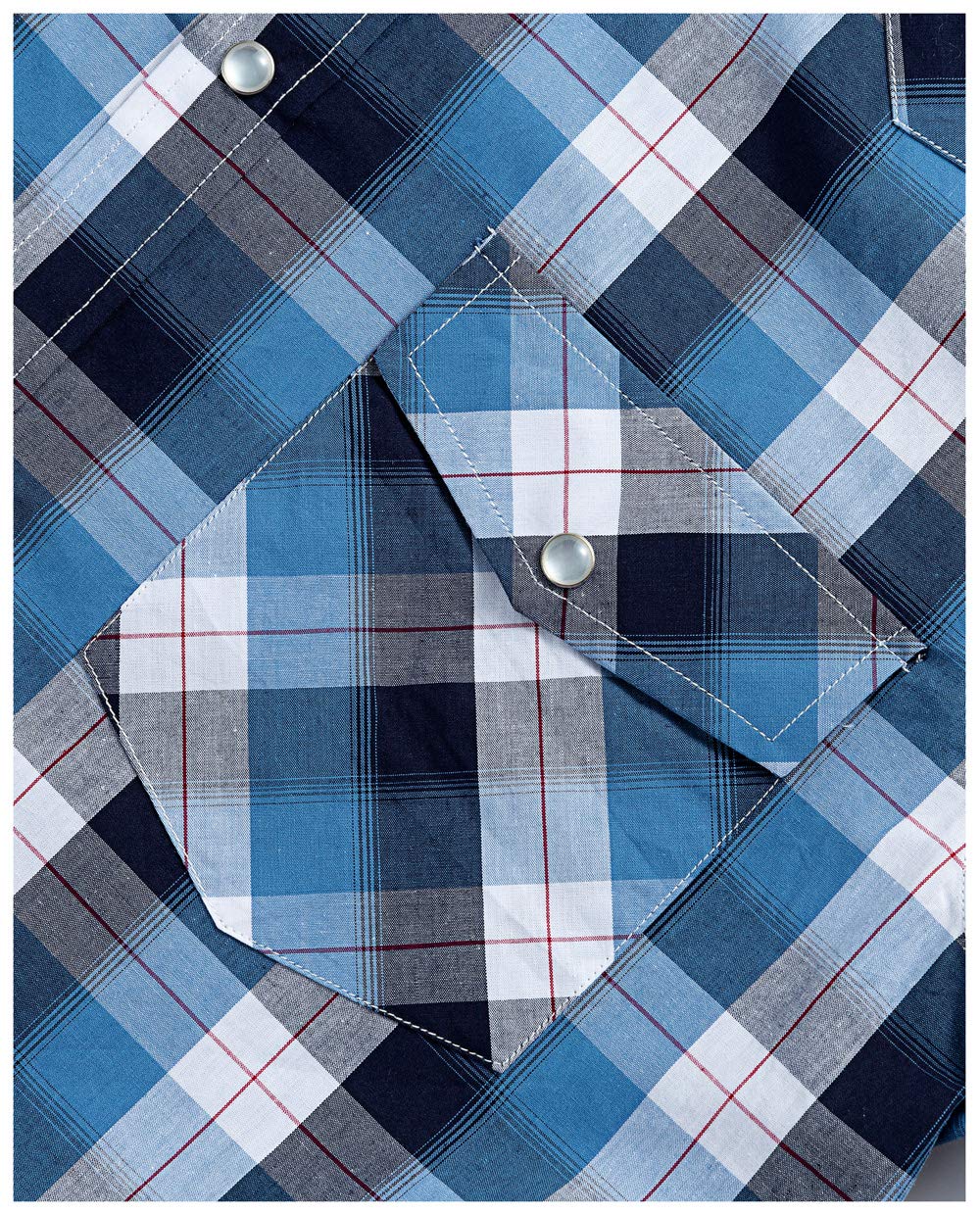 Men's Western Snap Button Plaid Long Sleeve Shirts - Regular Fit Casual Shirt for Cowboy Style, Ranch Work & Country Fashion