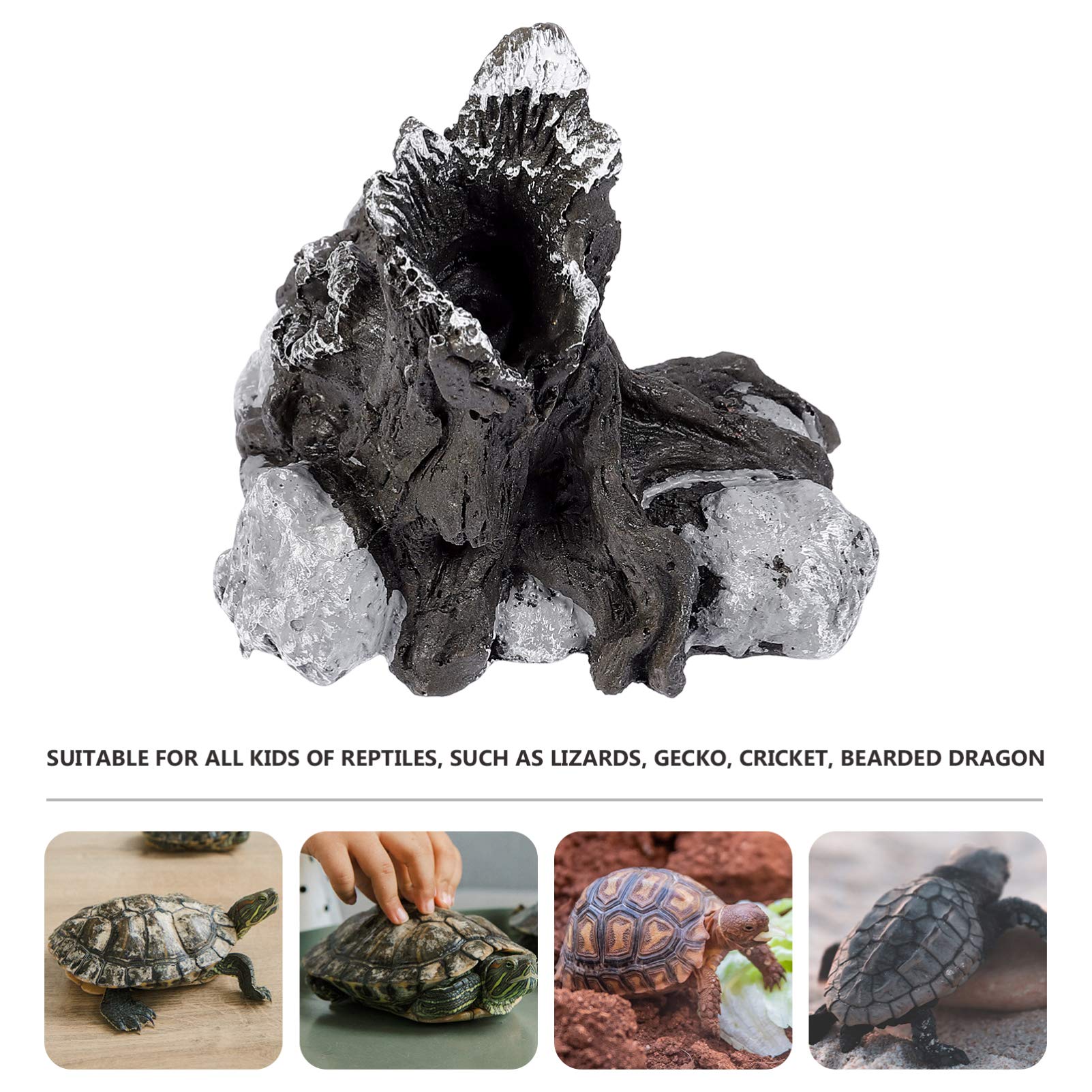 Balacoo Reptile Glass Terrarium Tank - Landscape Decor for Lizards, Snakes & Fish - Resin Hideout Rock & Resting Place - Perfect for Pet Enclosures & Natural Habitat Setups