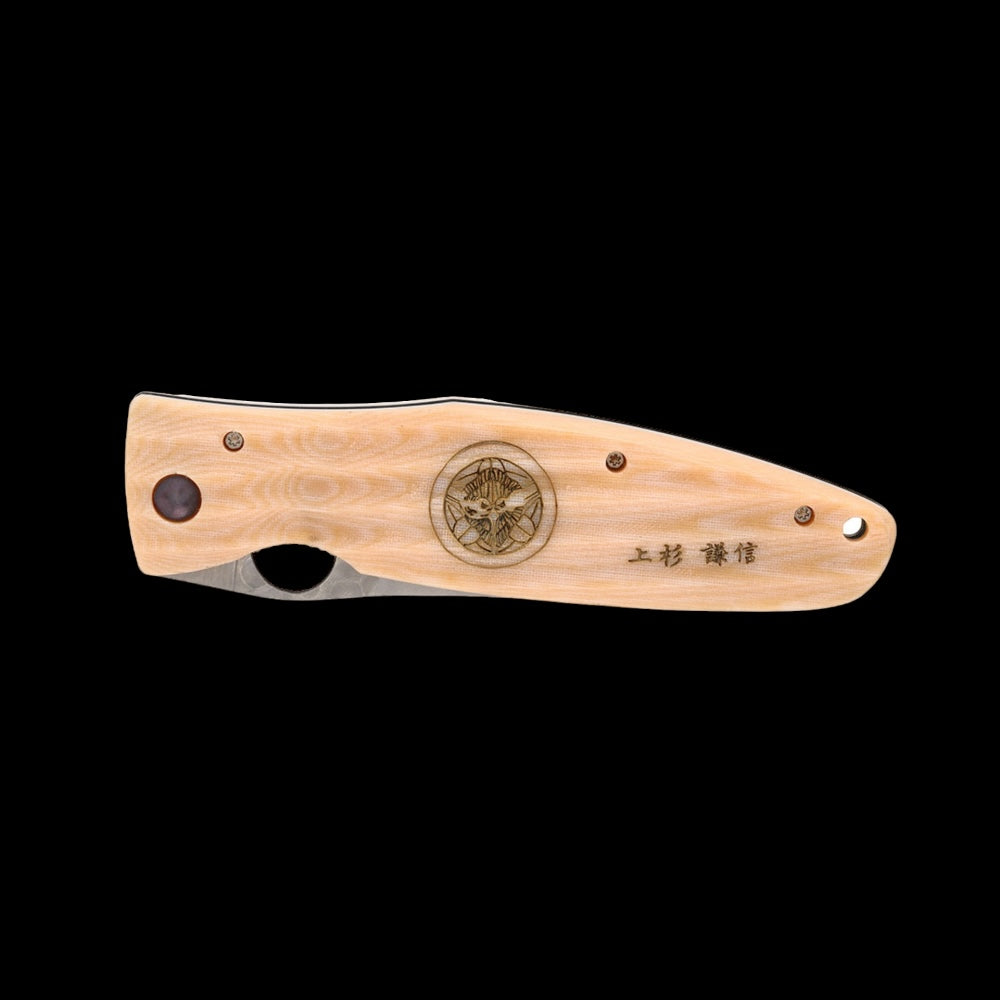 Mcusta Sengoku Uesugi Kenshin VG-10 Damascus Folding Knife - 4.75