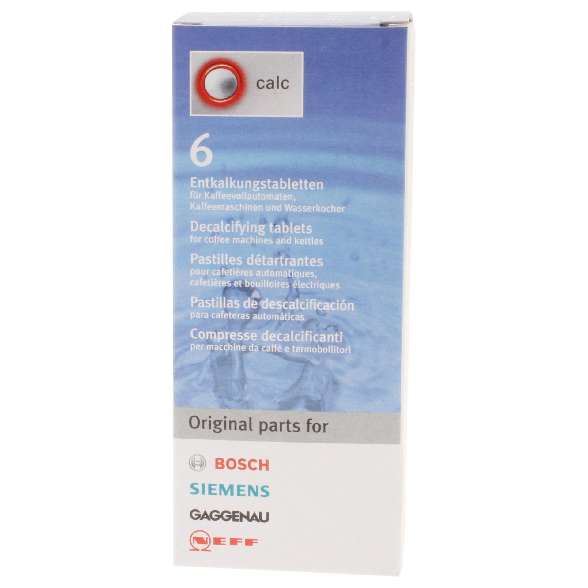 Bosch Decalcifying Tablets for Coffee Machines - 6 Pack | Removes Limescale & Mineral Buildup | Keeps Your Coffee Maker Clean & Efficient | Perfect for Keurig, Nespresso & Drip Coffee Machines