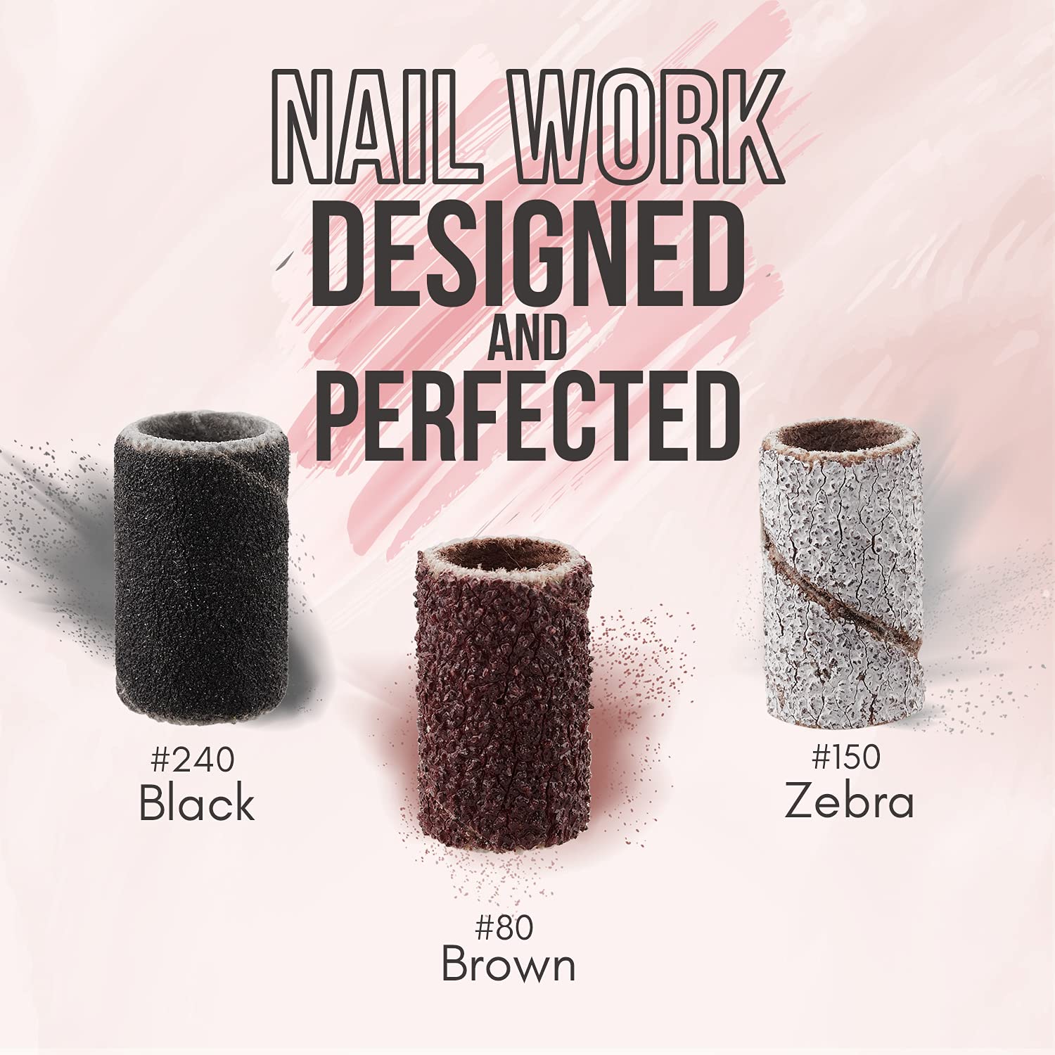 Makartt Professional Gel Nail Polish Kit - 300Pcs Nail Drill Bits & Sanding Bands (80/150/240 Grits) - Black & White Soak Off UV LED Nail Gel Polish Set - Perfect for Salon, Home Manicures & Nail Art Designs
