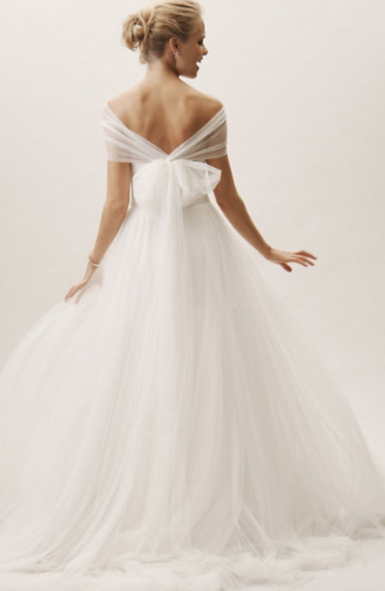 BHLDN Jenny Yoo Jillian Gown - Elegant A-Line Wedding Dress with Lace Details | Perfect for Bridal, Formal Events & Special Occasions
