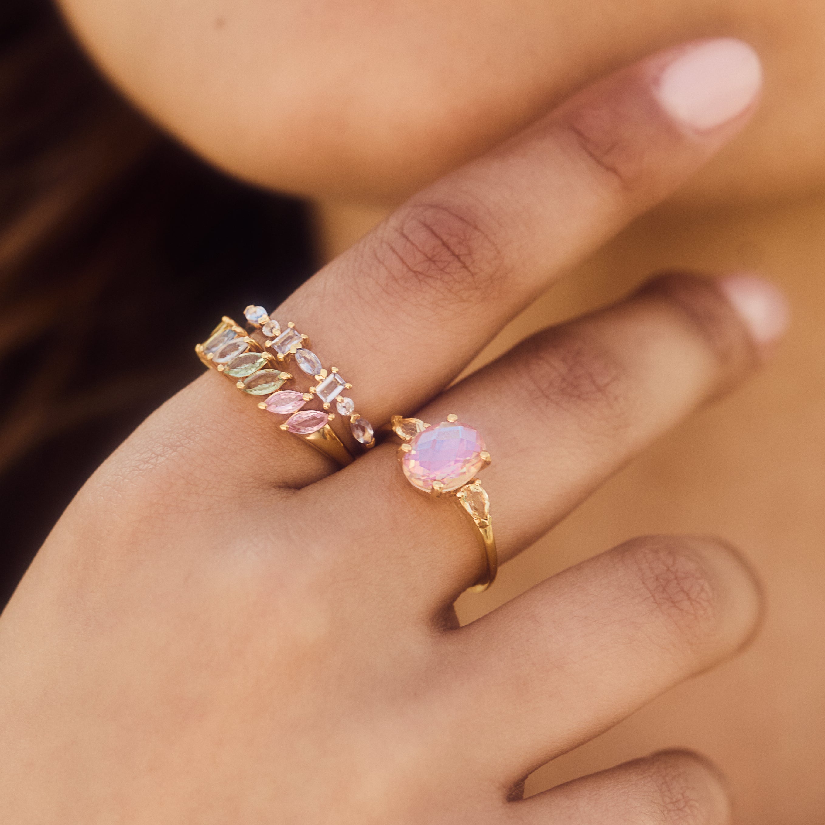 Della Rainbow Sapphire Ring for Women – Elegant Multicolor Gemstone Jewelry Gift for Birthday, Anniversary & Special Occasions | Perfect for Parties, Weddings & Everyday Wear