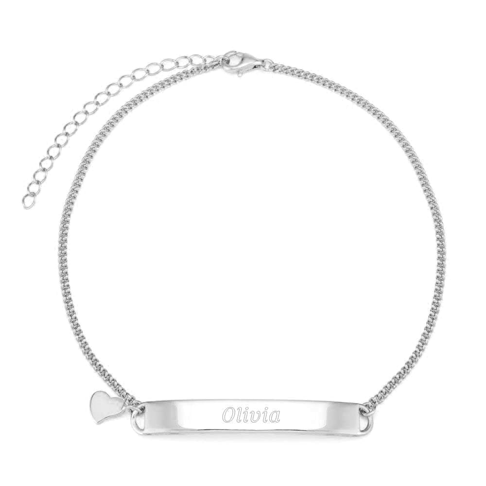EVE'S ADDICTION Personalized Engraved Sterling Silver Women's Anklet with Heart Charm - Thoughtful Gift for Mom, Wife, Daughter - Perfect for Birthdays, Anniversaries & Mother's Day
