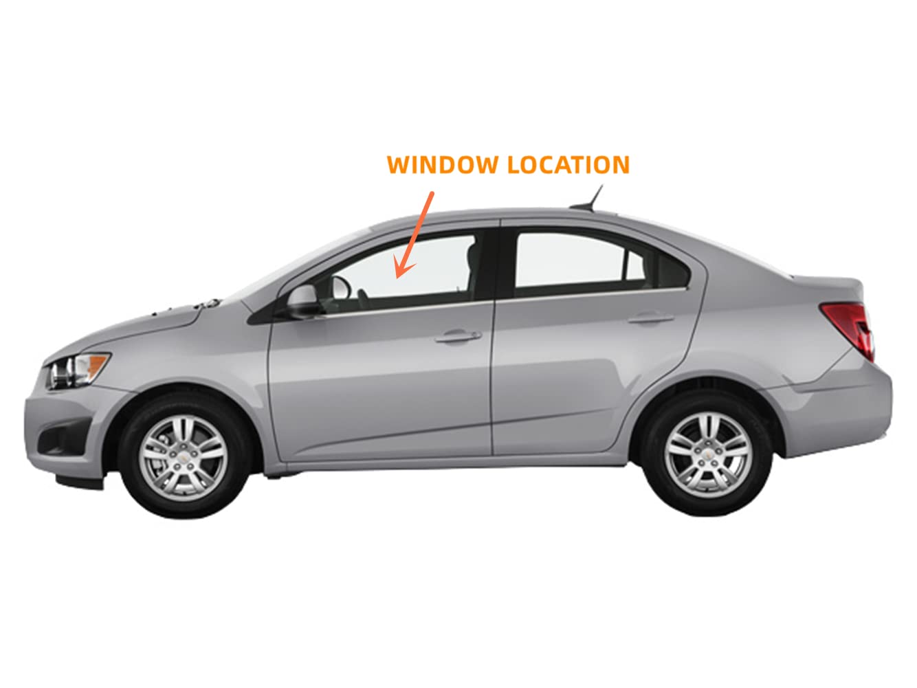 2012-2020 Chevrolet Sonic Driver Side Front Door Window Glass Replacement - Left Side Auto Glass for Sedan & Hatchback Models - Perfect for DIY Repair or Professional Installation