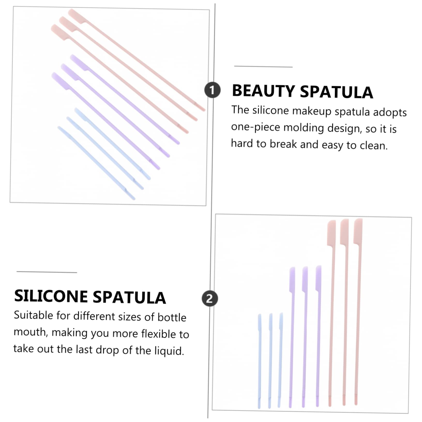 NOLITOY 18-Piece Silicone Spatula Set - 9 Mini Scrapers & 9 Blender Spatulas for Makeup, Lotion, Cosmetics, Lip Gloss & Lipstick Application - Perfect for Beauty Professionals & DIY Skincare