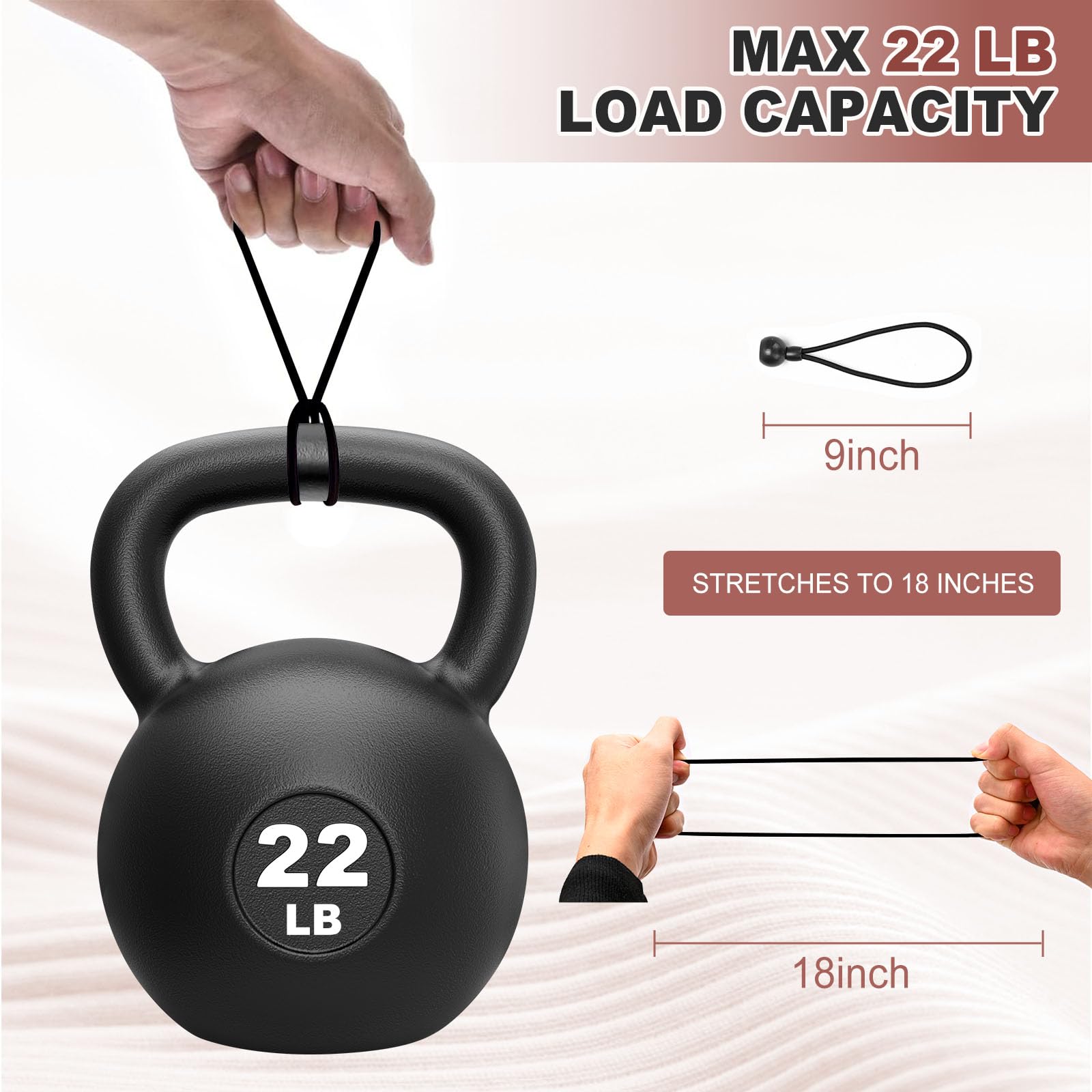 Elastic Ball Bungee Cords 20-Pack (9 Inch, Black) - Heavy Duty Stretch Balls for Tents, Tarps, Canopies, Poles & Roller Blinds - Secure Straps for Camping, Home Organization & DIY Projects