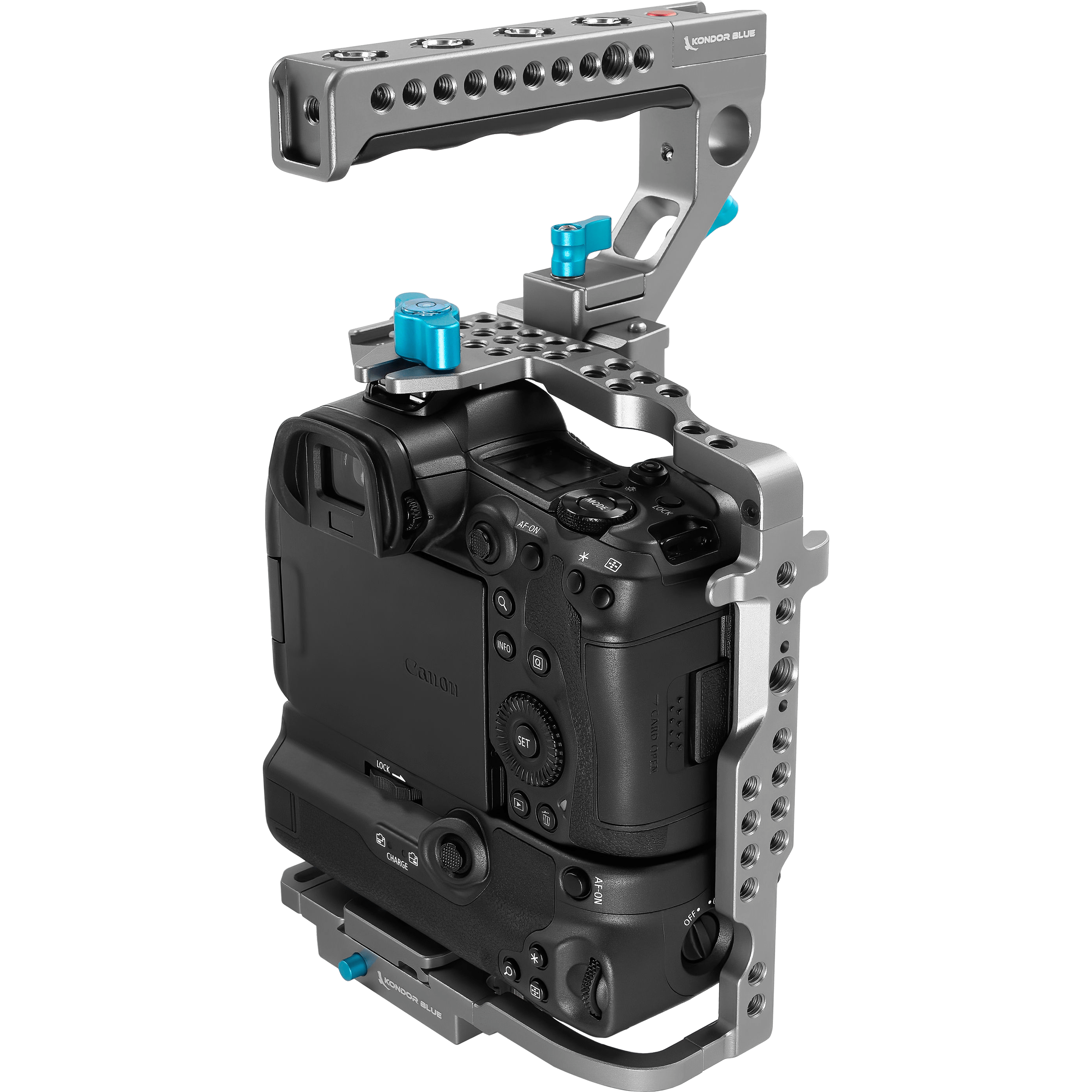 Kondor Blue Canon R5/R6 Battery Grip Cage with Top Handle (Space Gray) | Compatible with Canon EOS R5 & R6 Cameras | Perfect for Vlogging, Photography & Videography