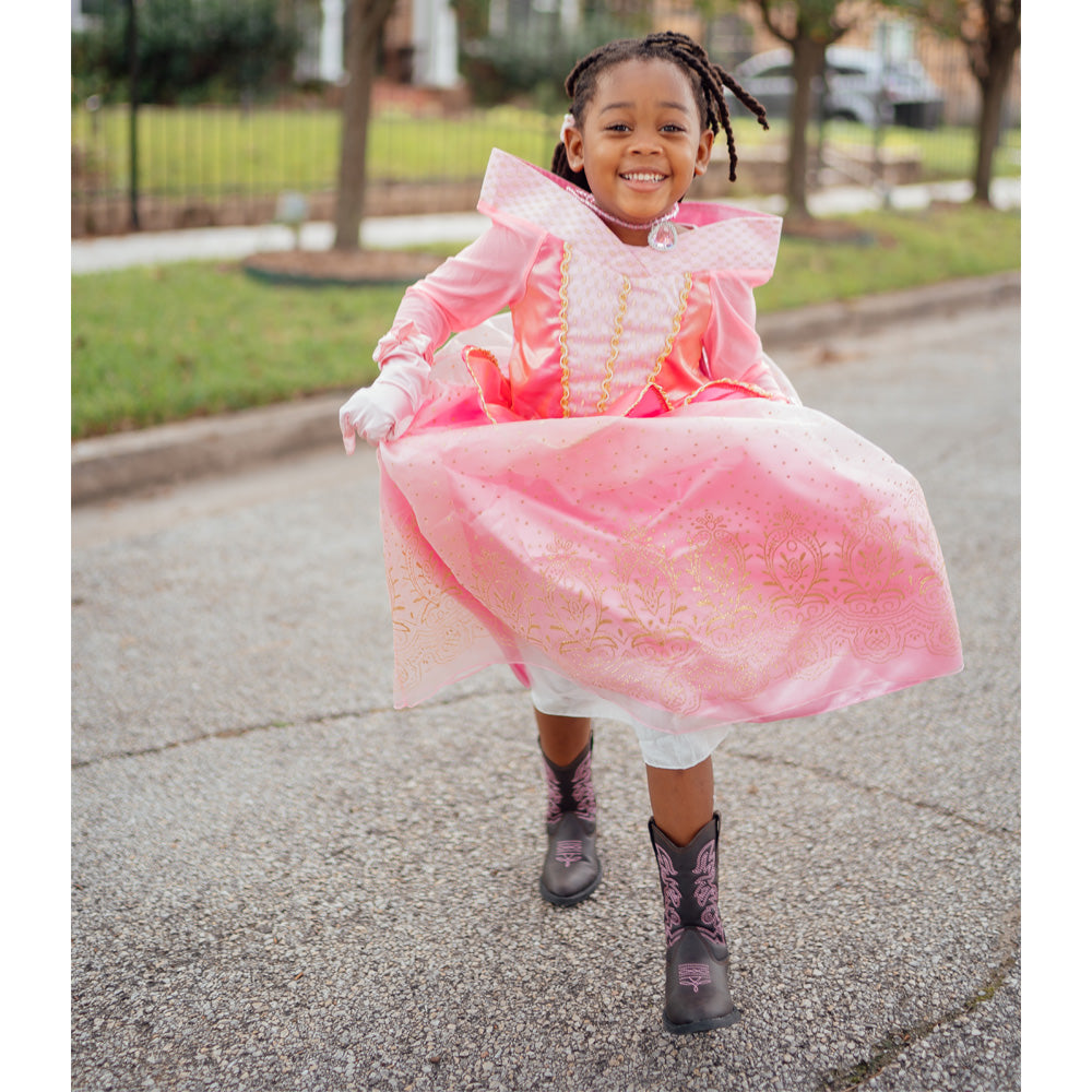 Kids' Ranch Boots in Dark Brown & Pink - Stylish & Comfortable Western Boots for Boys & Girls | Perfect for Cowboy/Cowgirl Costumes, Rodeo Events & Everyday Play