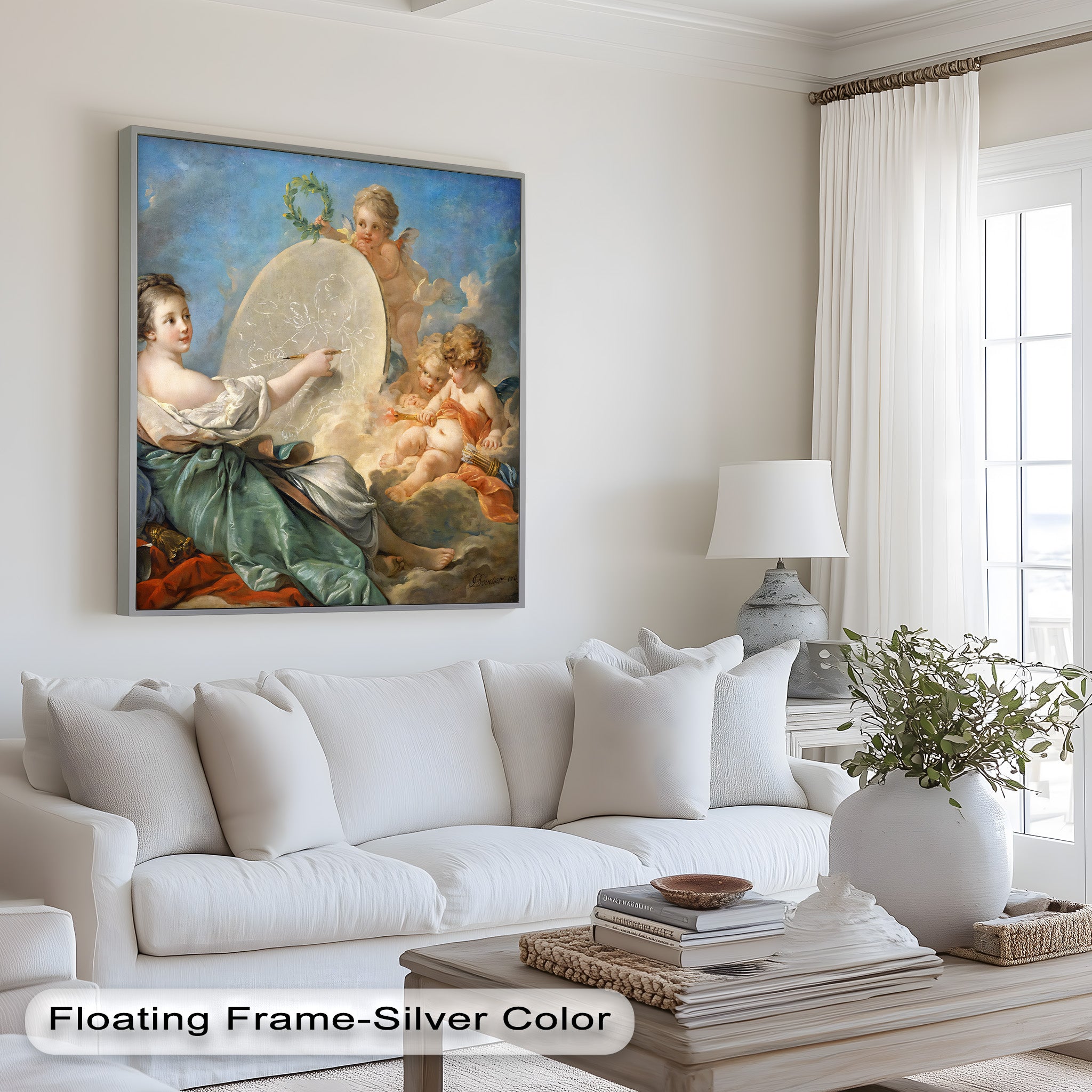 Rococo Oil Painting - Allegory of Art and Innocence | Hand-Painted Canvas Artwork for Home Decor & Wall Art | Perfect for Living Room, Bedroom, or Office