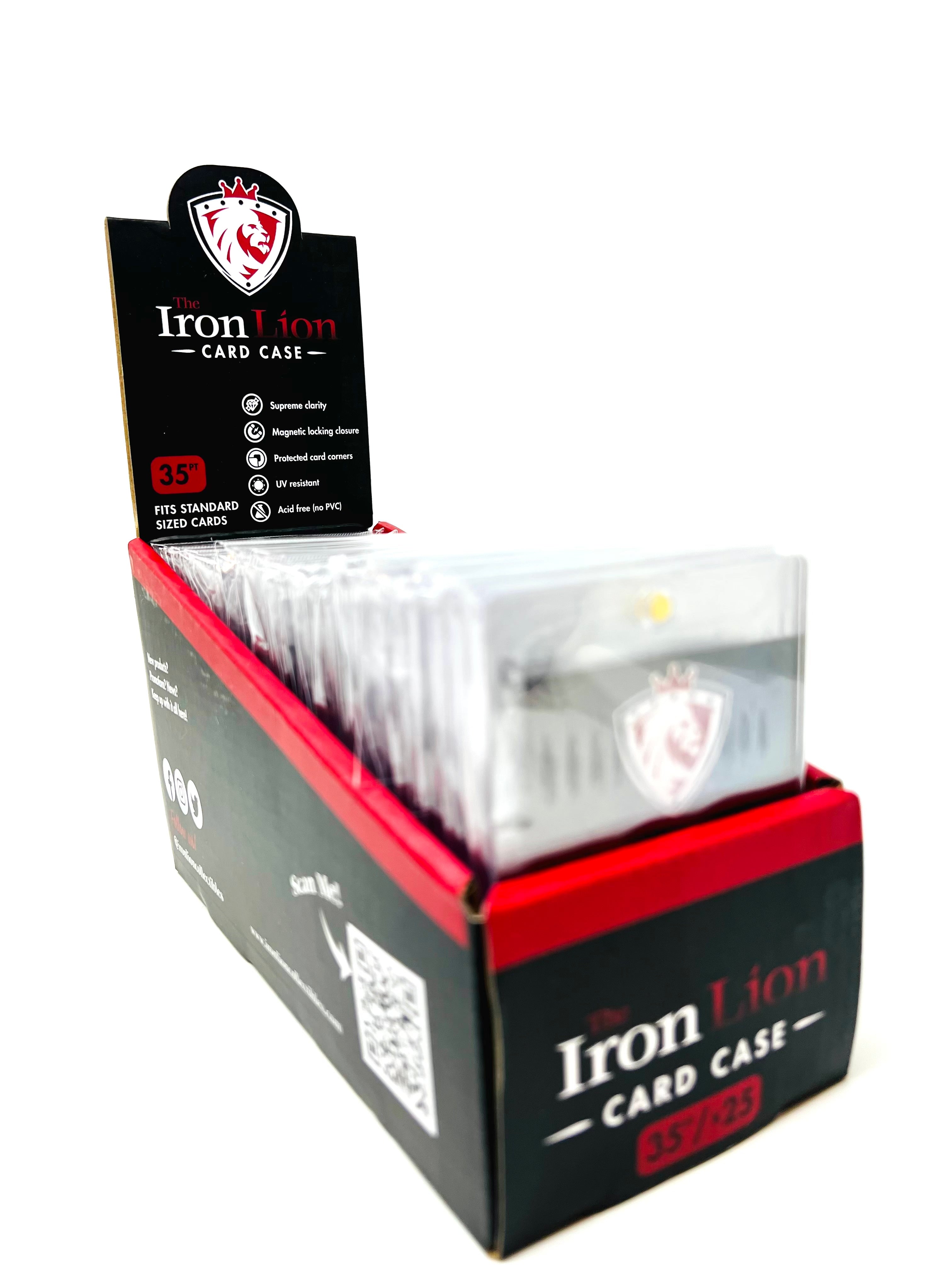 35-Point The Iron Lion Magnetic Card Case - 25 Pack | Secure & Durable Business Card Holder for Networking, Events, and Professional Meetings