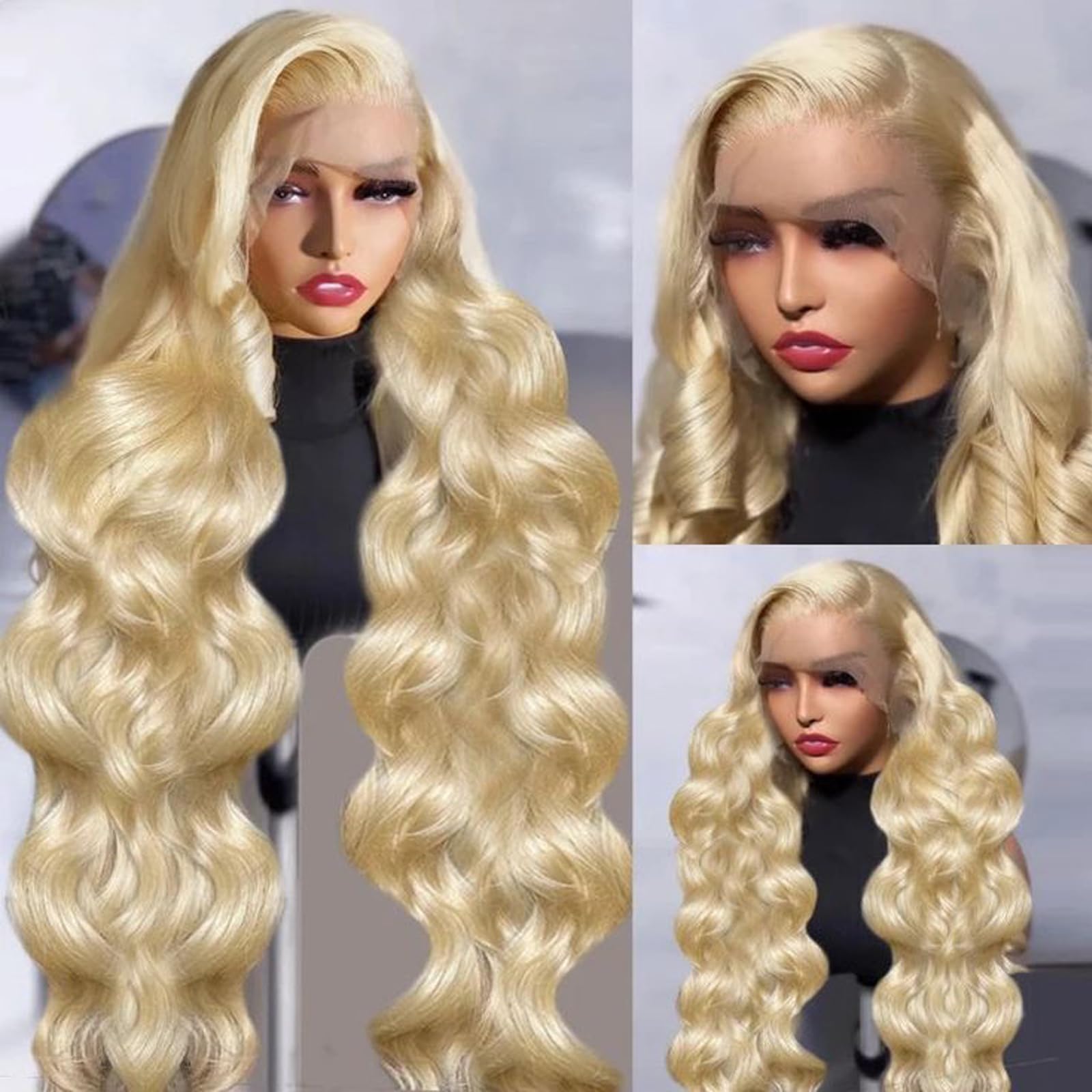 30 Inch 613 Blonde Lace Front Wig - 13x6 HD Lace Human Hair Wig with Pre-Plucked Hairline & Baby Hair - 200% Density Body Wave Glueless Wig for Daily Wear, Cosplay & Special Occasions