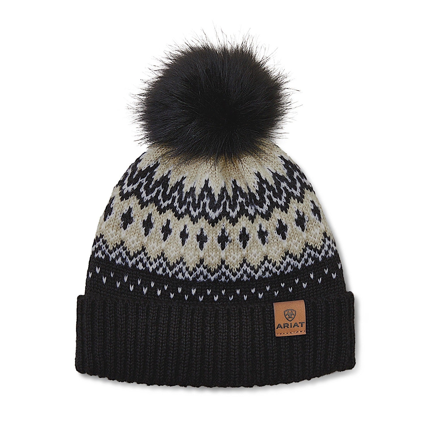 Ariat Hansford Black Beanie Hat for Men & Women - Warm Winter Skull Cap for Outdoor Activities, Hiking, and Cold Weather