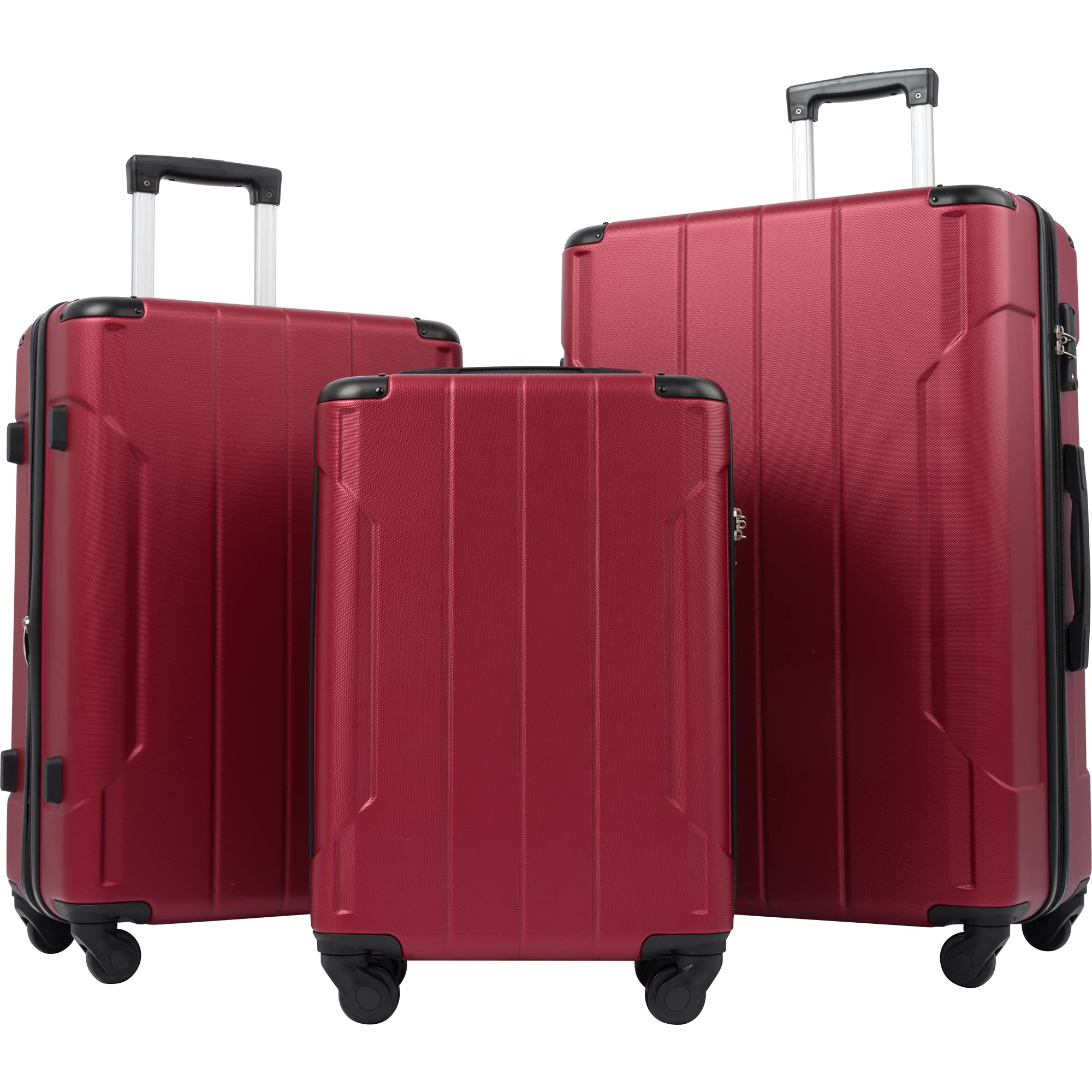 Veemuaro 3-Piece ABS Hard Shell Luggage Set - Expandable, Durable & Lightweight Suitcases with 360° Spinner Wheels & TSA Lock (20in, 24in, 28in) - Perfect for Air Travel, Business Trips & College Students