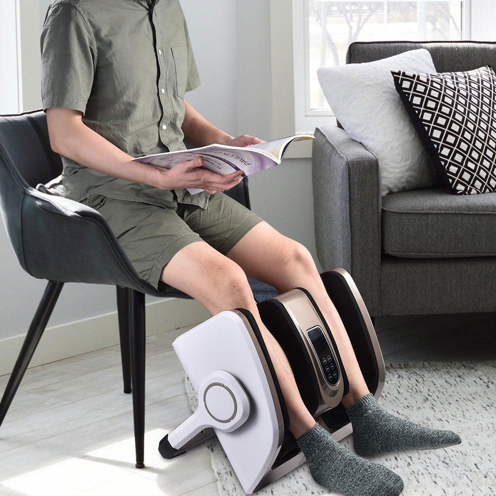 TheLAShop Heated Foot and Calf Massager with Remote Control - Relaxing Reflexology Massage for Home & Office Use
