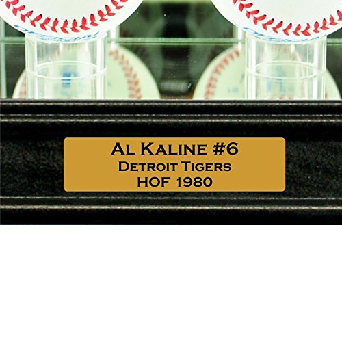 Premium Double Baseball Display Case with Engraving & UV Protection Glass - Perfect for Showcasing Autographed Baseballs in Home, Office or Sports Memorabilia Collections
