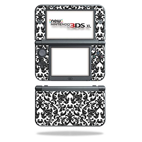 MightySkins Vinyl Decal Wrap Cover for Nintendo 3DS XL (2015) - Black Damask Design | Protective & Durable Skin | Easy to Apply & Remove | Made in USA | Perfect for Gaming Protection & Customization