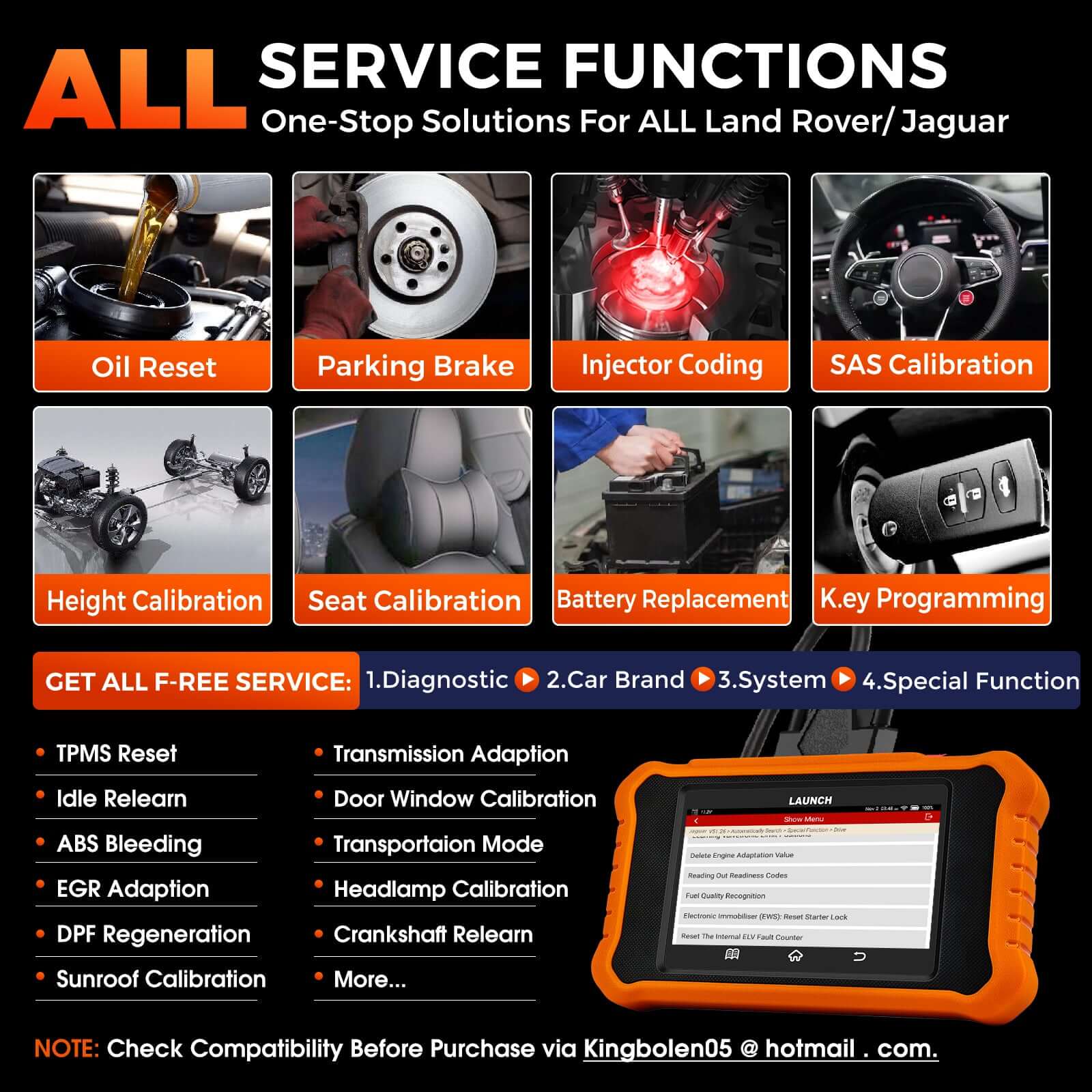 LAUNCH X431 Creader Elite 2.0 Bi-Directional OBD2 Scanner - Full System Diagnostic Tool for Land Rover & Jaguar Vehicles | Read/Reset Codes, Live Data, Active Test | Perfect for Mechanics & DIY Car Maintenance