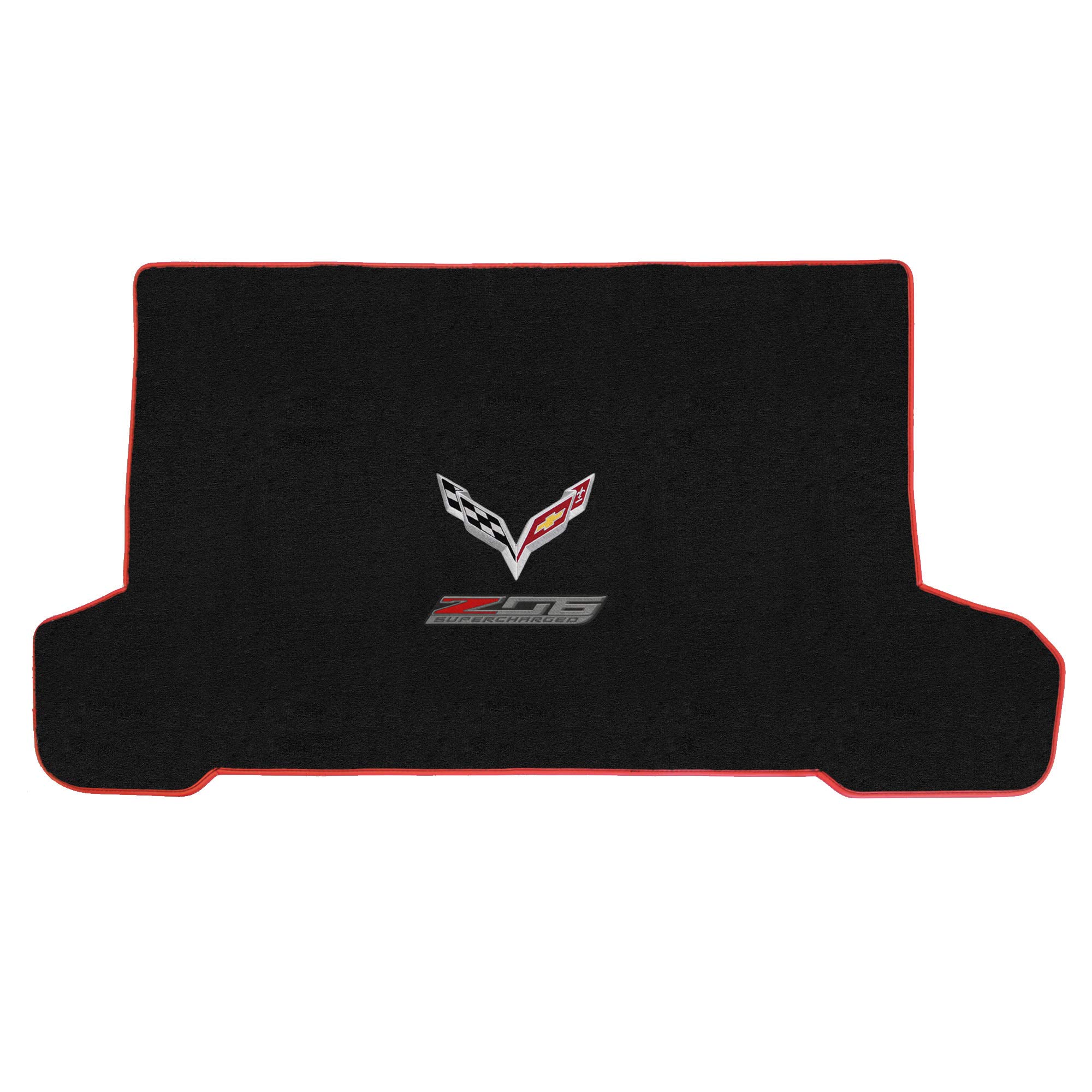 Premium Custom-Fit Carpeted Floor Mats for 2014-2019 Corvette C7 - Luxury Car Floor Liners (Charcoal, Convertible Z06 Flags) | Perfect for Daily Driving & Car Shows