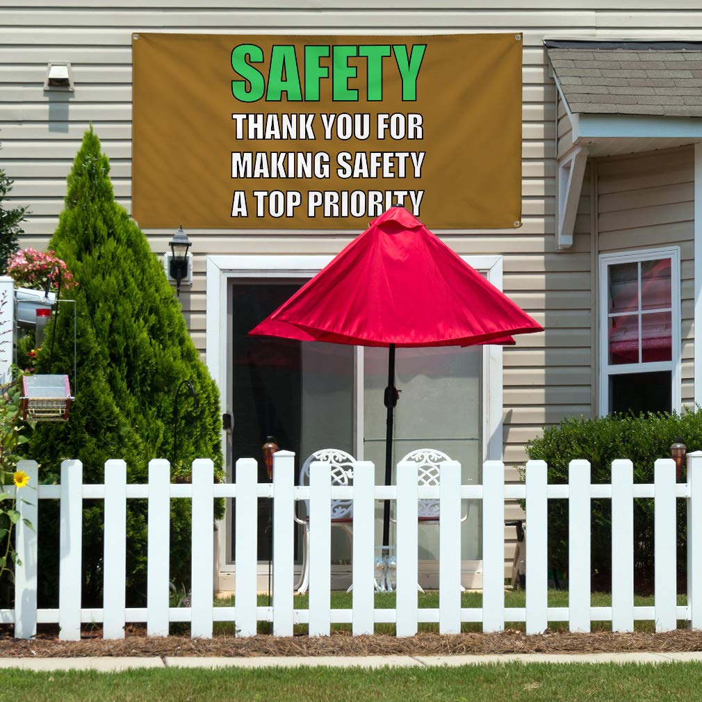 Vinyl Banner - Multiple Sizes (60x144 Inches) | Weatherproof, Industrial Strength with 10 Grommets | Perfect for Outdoor Safety Signs, Yard Decor & Business Advertising | Ideal for Construction Sites, Parking Lots & Events