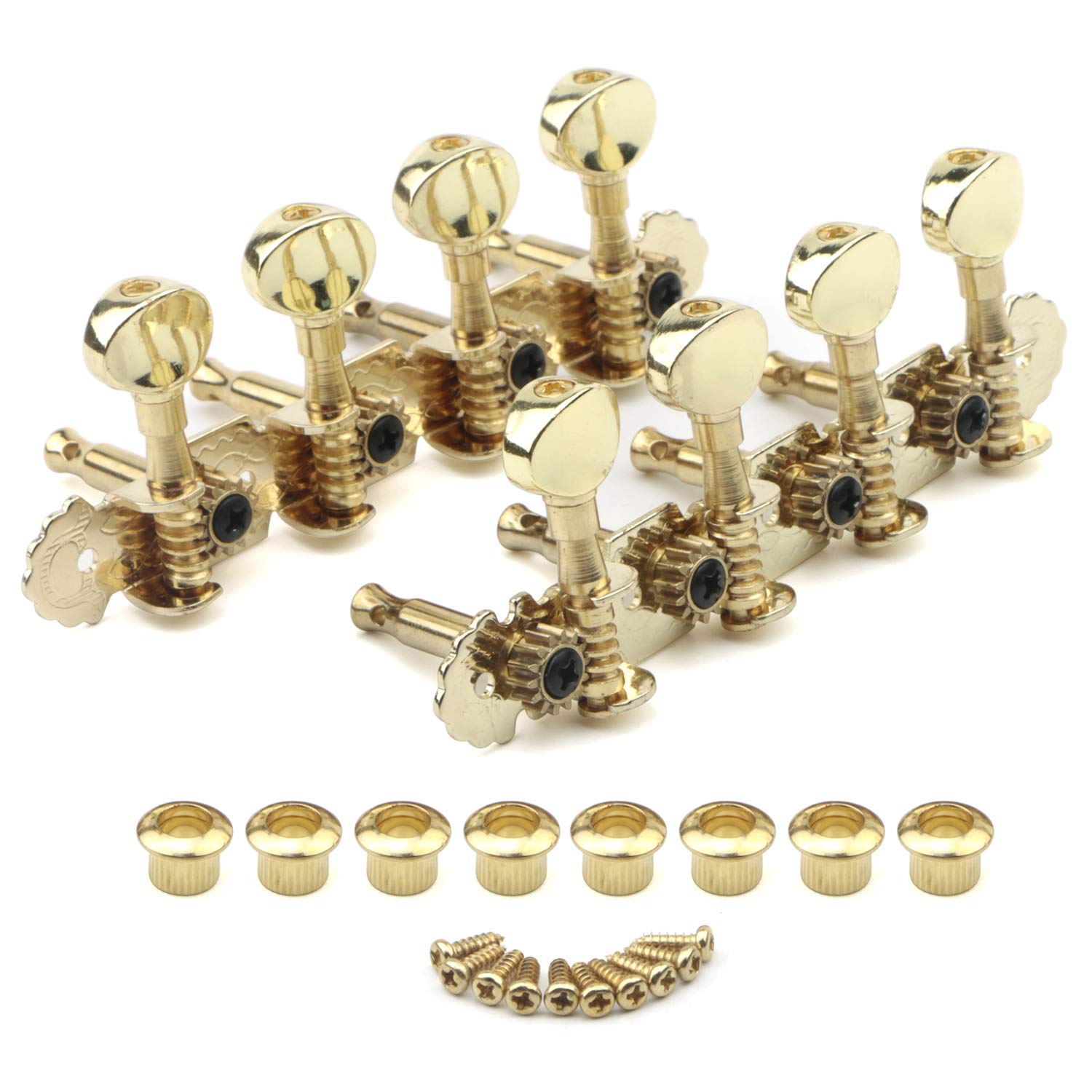 Premium Swhmc Gold 4L4R Mandolin Guitar Tuners - 8 String Machine Heads & Buttons for Precise Tuning | Perfect for Bluegrass, Folk & Classical Musicians