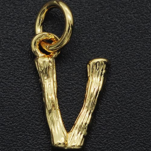 Stainless Steel Alphabet Keychain - Personalized Letter Key Ring for Men & Women - Gold Plated (V) - Perfect for Birthdays, Gifts & Everyday Use