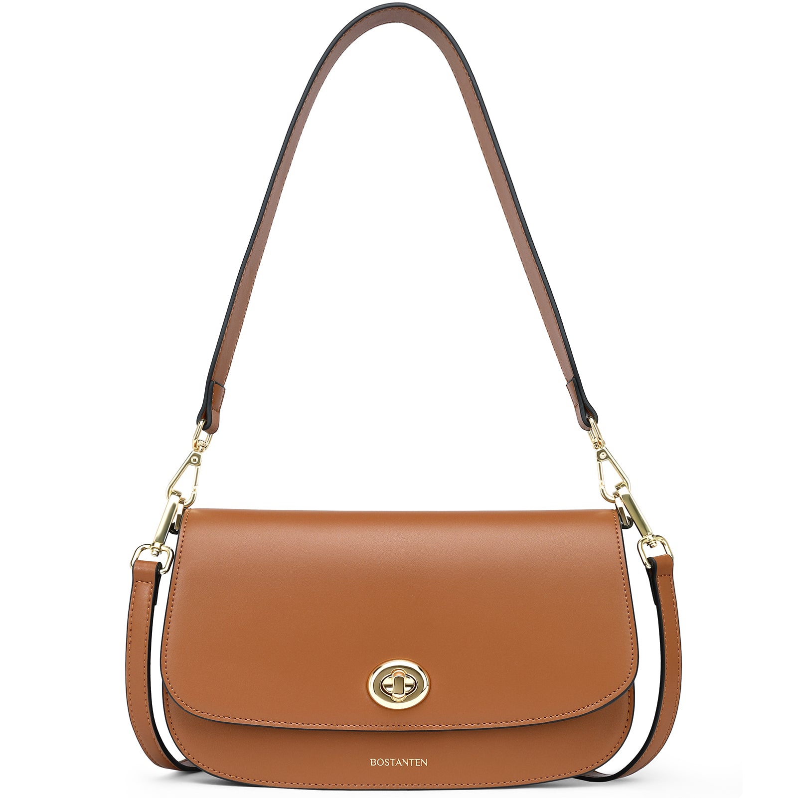 BOSTANTEN Genuine Leather Small Crossbody Bag for Women - Top Handle Handbag & Designer Shoulder Purse - Perfect for Work, Travel, and Everyday Use