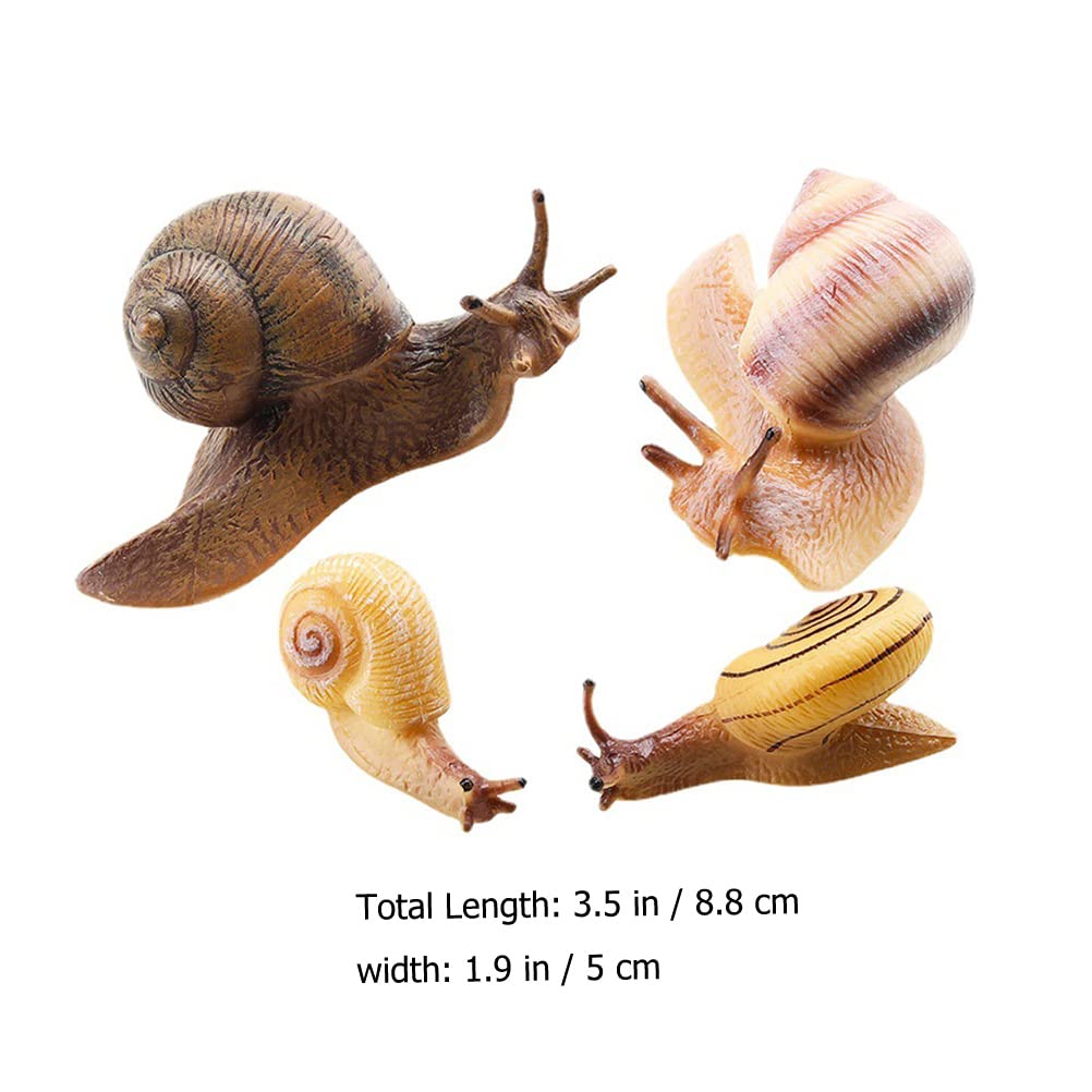 TOYANDONA 4Pcs Educational Snail Toy Set for Kids - Early Learning & Aquarium Decor