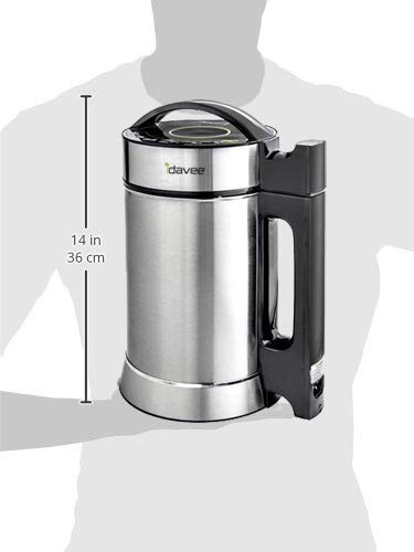 IAE15 1.9L Automatic Hot Soy Milk Maker Machine for Almond, Rice & Quinoa Milk - 2-Layer Stainless Steel Soup, Porridge & Cold Juice Blender with Recipe Book - Perfect for Healthy Breakfasts, Vegan Drinks & Family Cooking