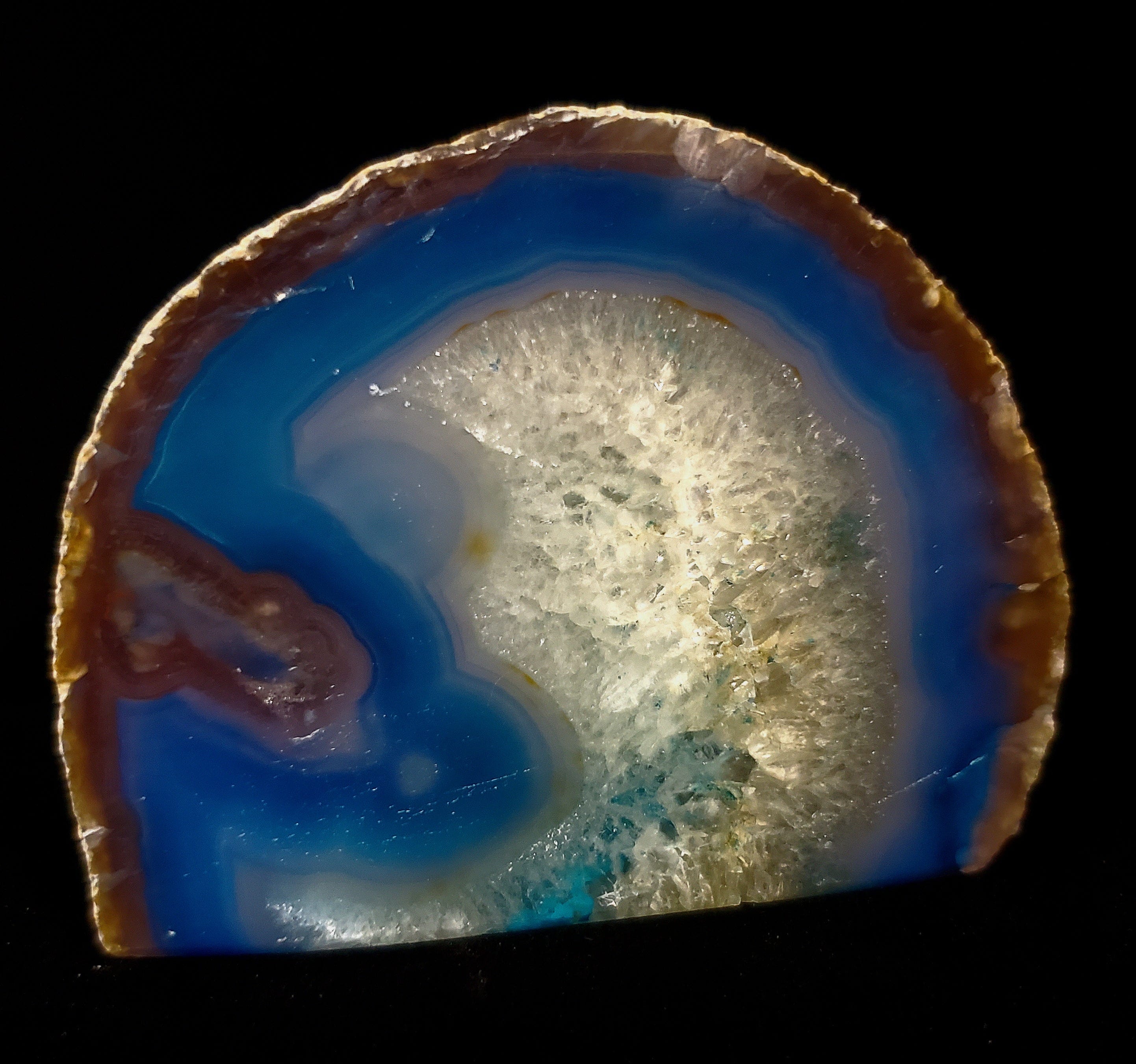 Natural Agate Geode 12 Inch - Premium Crystal Home Decor for Meditation, Healing & Feng Shui - Perfect for Living Room, Office & Spiritual Space Decoration