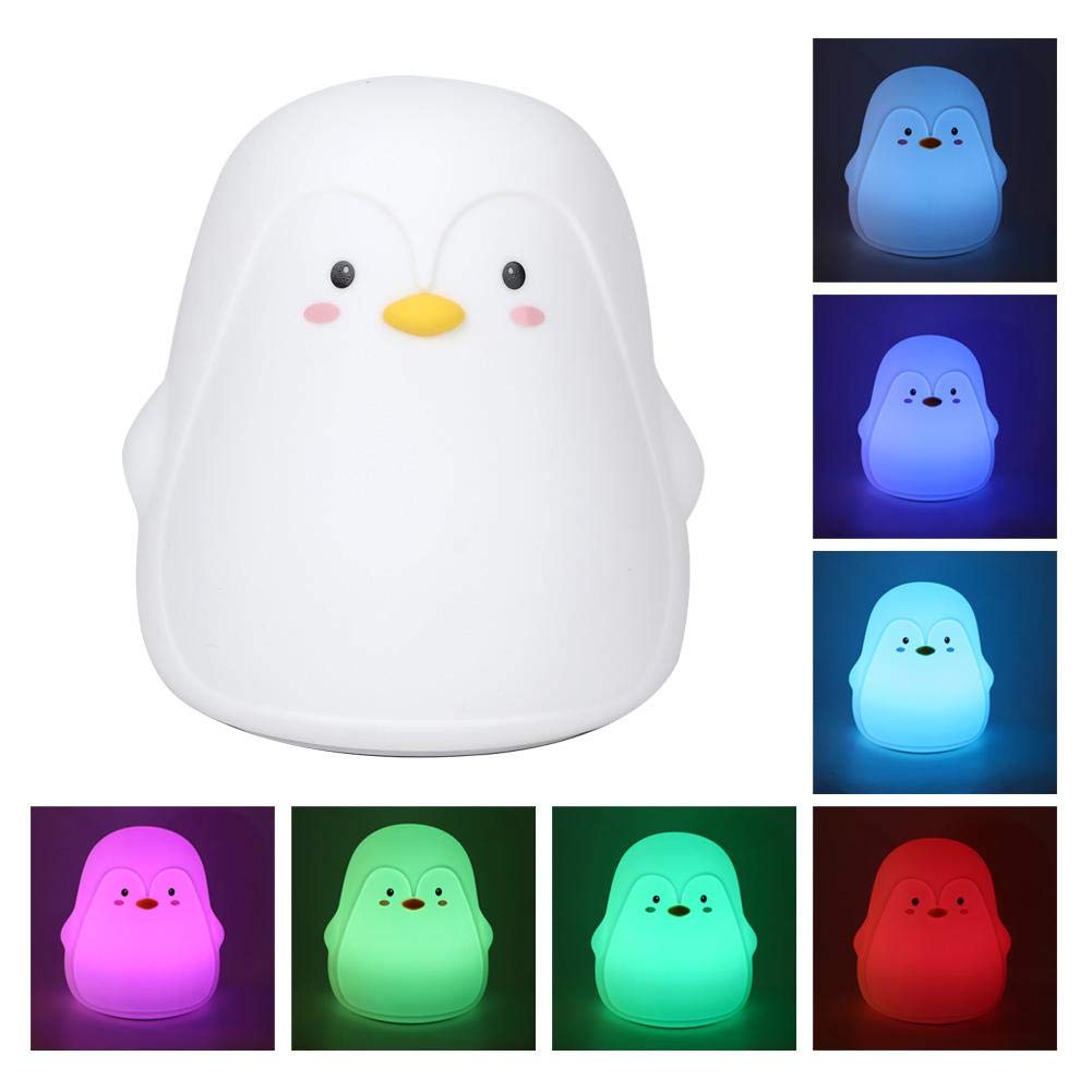 Cute Silicone LED Night Lamp with USB Charging - Portable Bedside Night Light for Bedroom, Living Room, Nursery - Soft Glow Desktop Lamp for Kids & Adults (White) - Perfect for Reading, Relaxing & Nighttime Safety