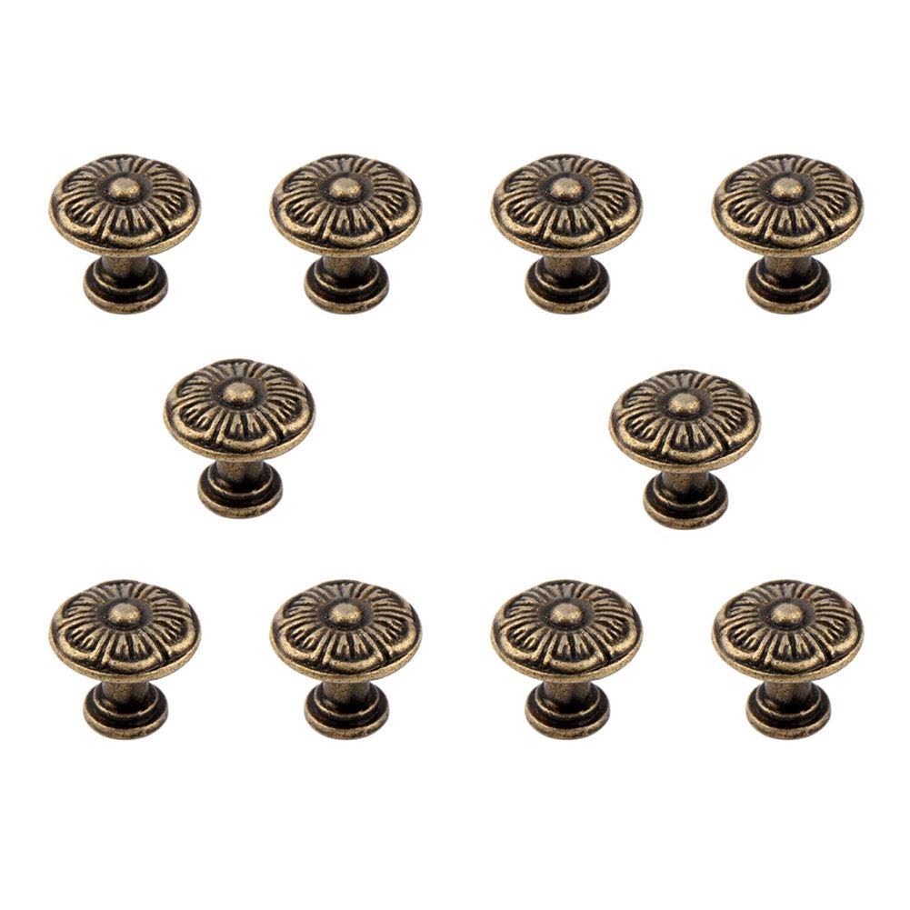 10 Pcs Zinc Alloy Cabinet Drawer Pull Handles - Vintage Green Bronze Knobs for Dresser, Bookcase, Jewelry Box & Gift Case - Perfect for Home Decor, DIY Furniture Upgrade & Organization Projects