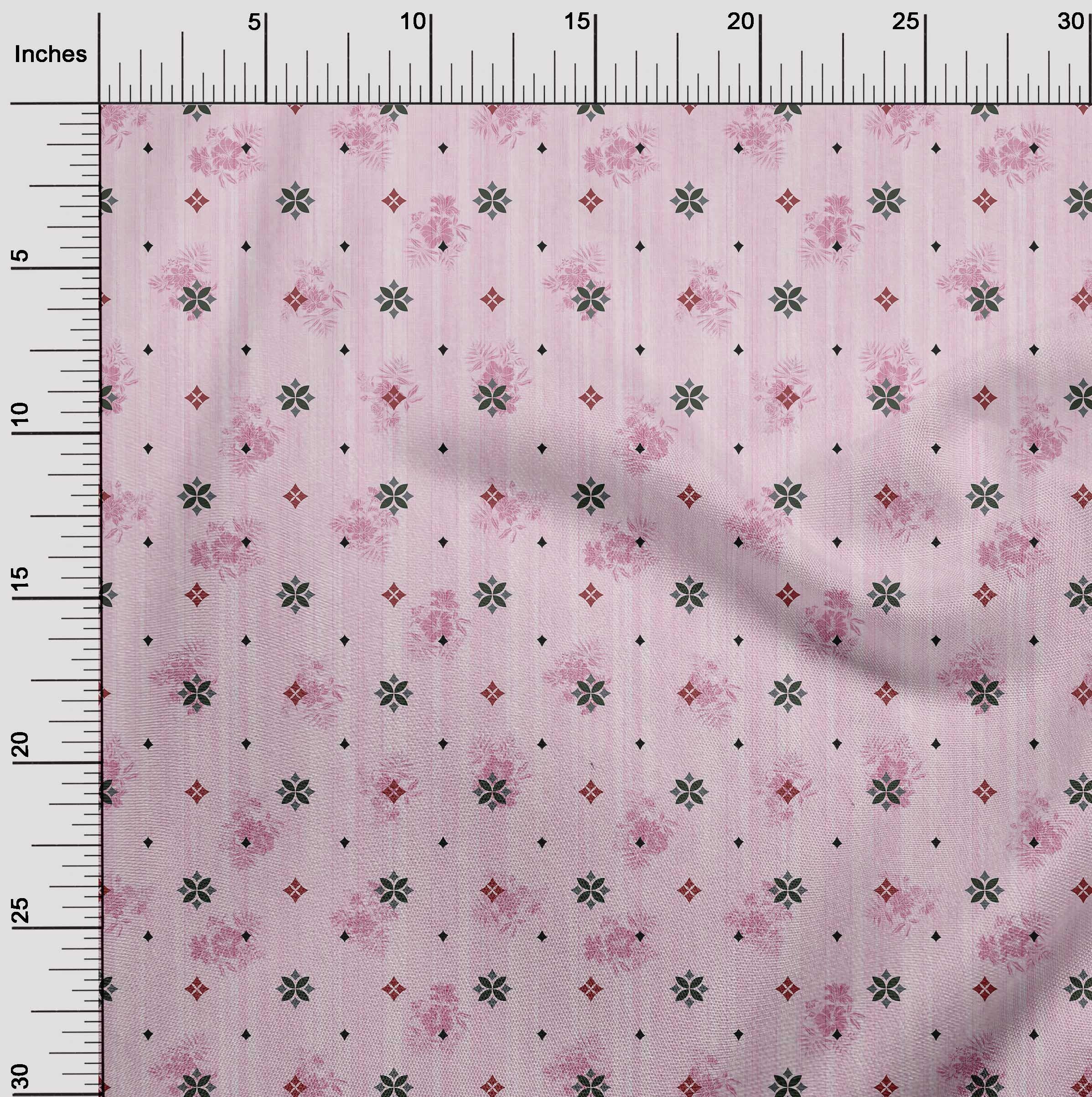 oneOone Cotton Cambric Rose Pink Floral Textured Dress Fabric - 42 Inch Wide by The Yard | Perfect for DIY Dresses, Skirts & Home Decor Projects