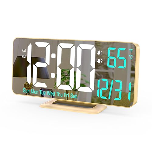 Gold Clock(white+blue Led)