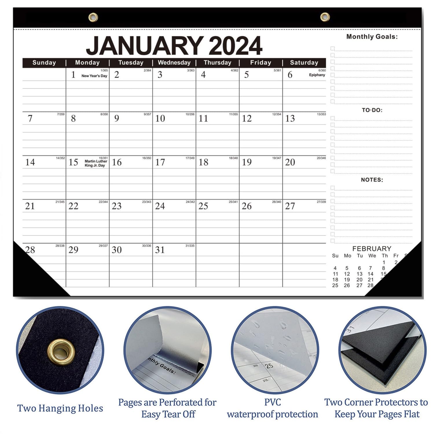 Kyweel 2024-2025 Monthly Desk & Wall Calendar Planner - 17