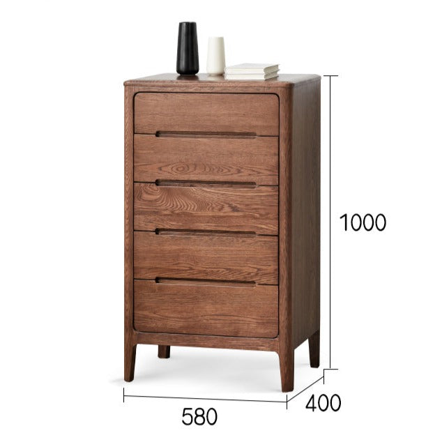 Bianca HYATT Solid Wood Chest of Drawers - American Walnut Modern Minimalist Dresser for Bedroom & Living Room Storage