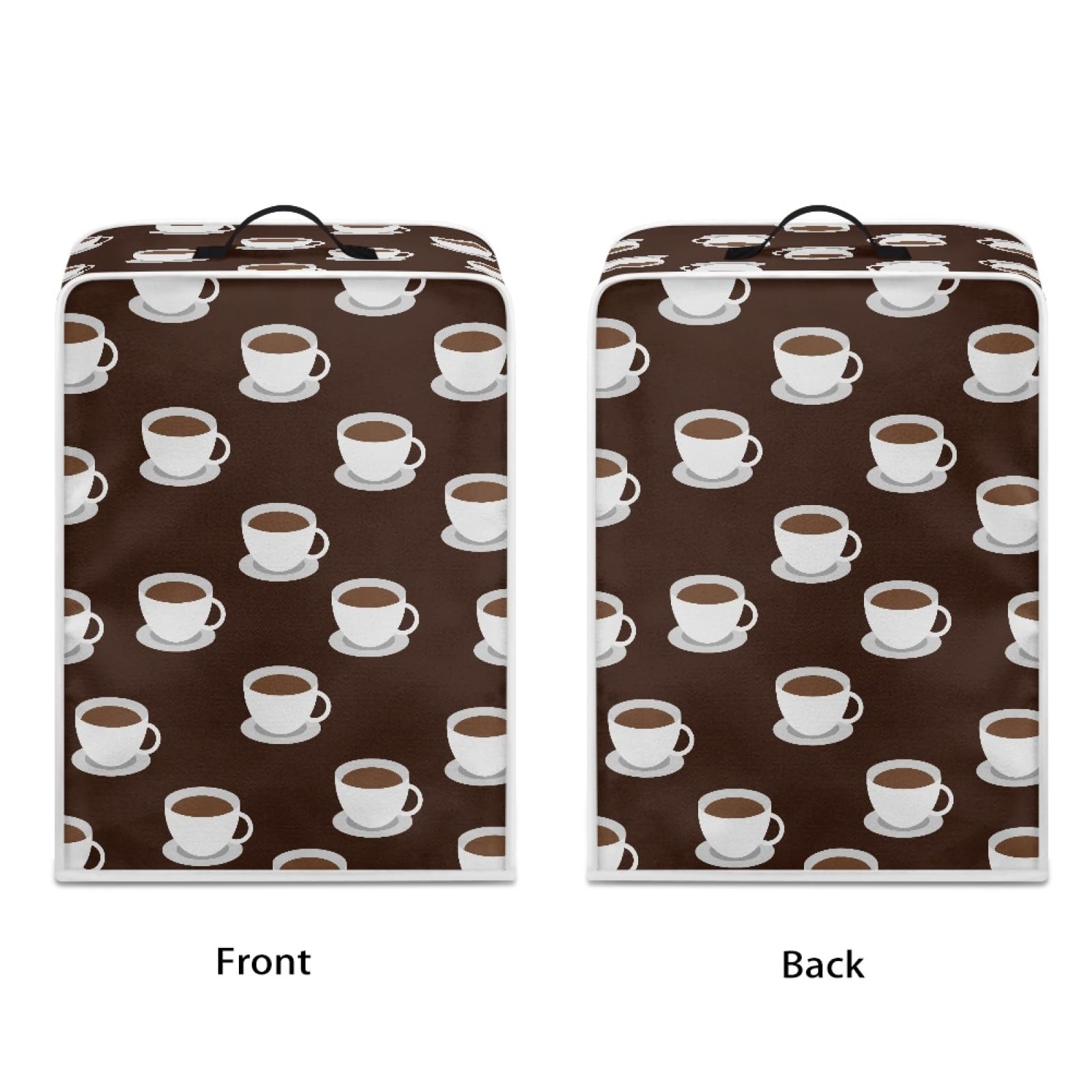 GLENLCWE Coffee Maker Dust Cover - Foldable, Washable Polyester Protective Cover for Kitchen Small Appliances | Coffee Cup Print Design | Perfect for Keurig, Nespresso & Drip Coffee Machines