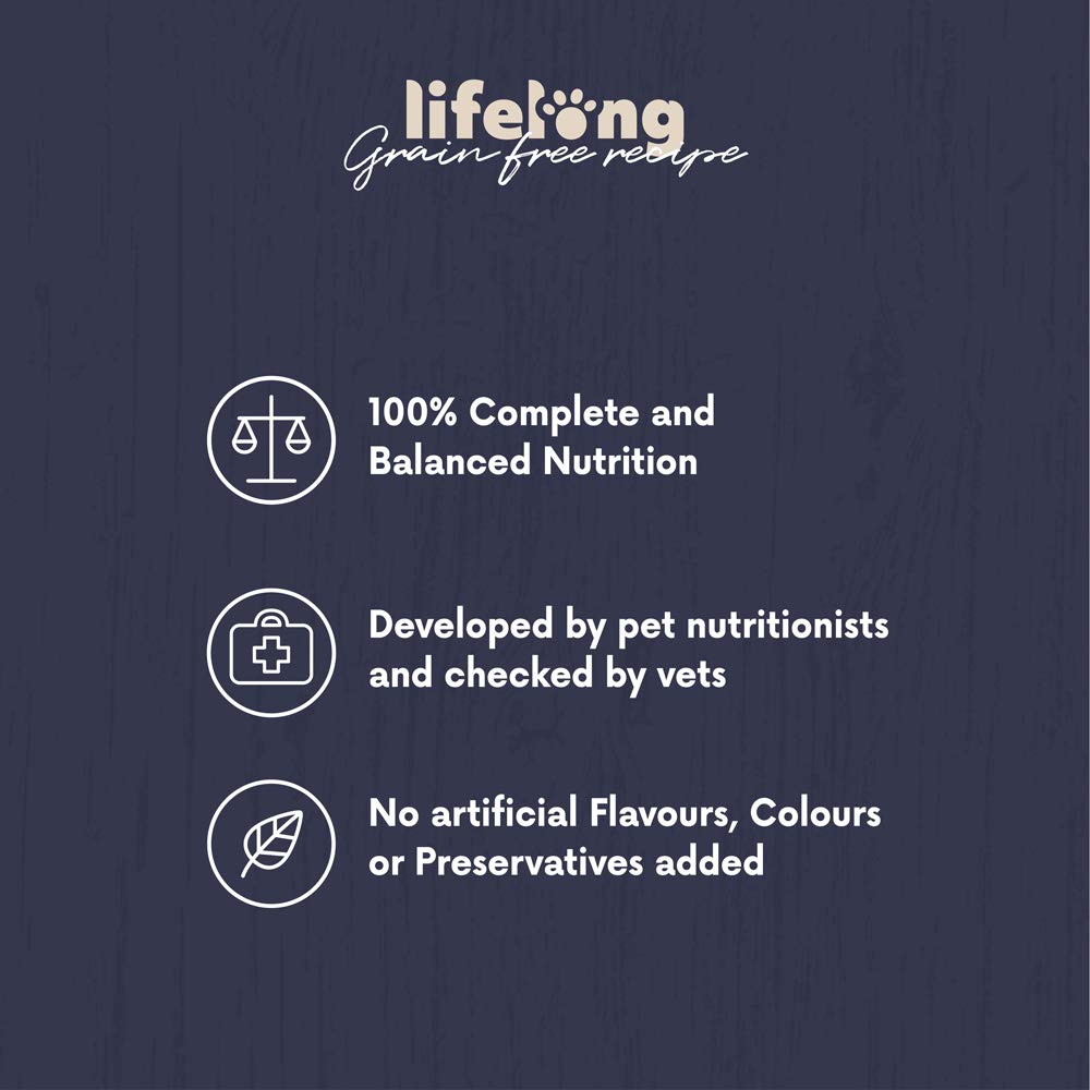 Lifelong Grain-Free Dry Cat Food for Adult Cats with Fresh Chicken - 3kg | High Protein, Natural Ingredients | Perfect for Indoor & Outdoor Cats - Healthy Skin & Coat Support