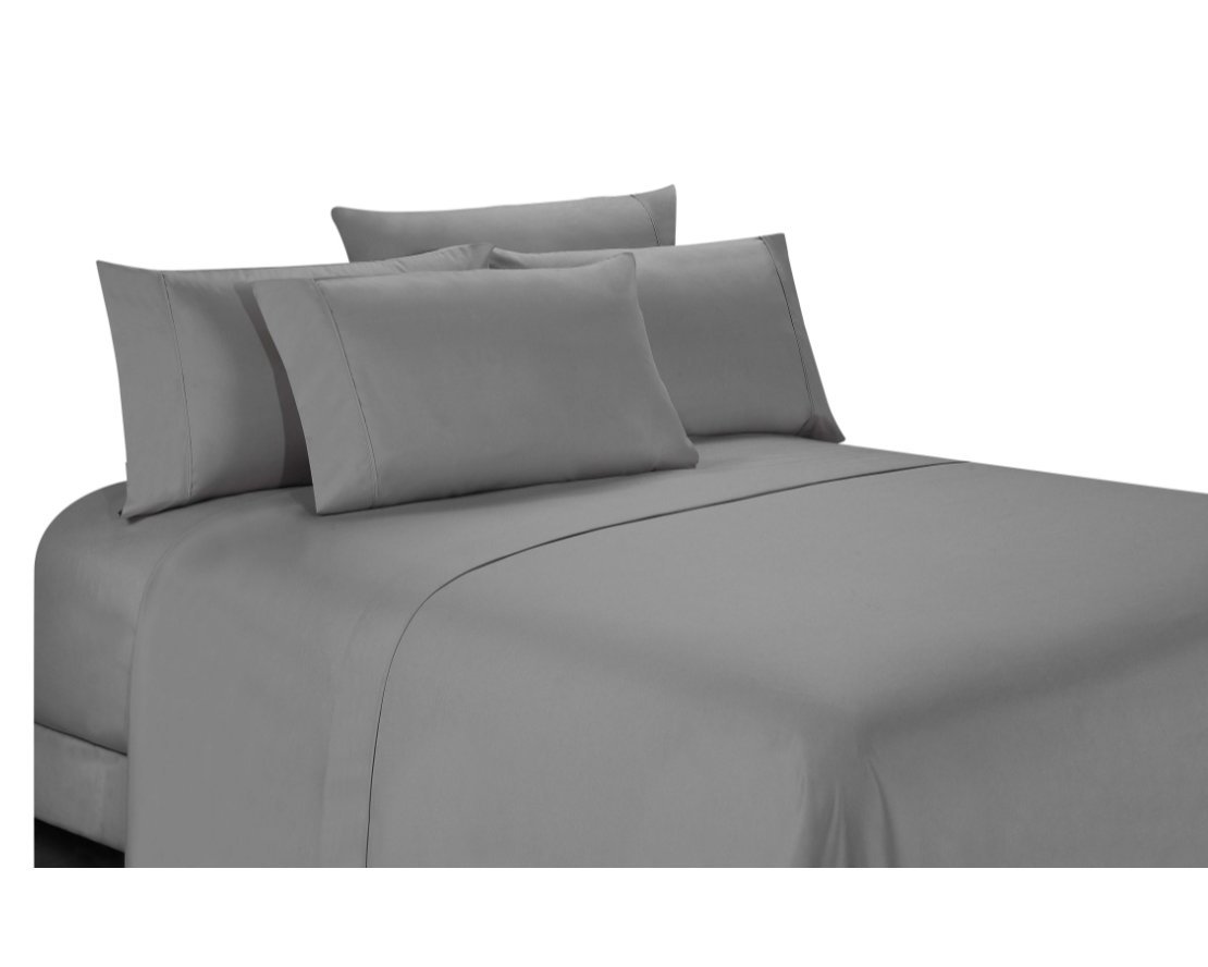 Premium Cathay Home 4-Piece Queen Size Sheet Set - Soft Gray Bedding for Comfortable Sleep - Perfect for Master Bedroom, Guest Room & Vacation Homes