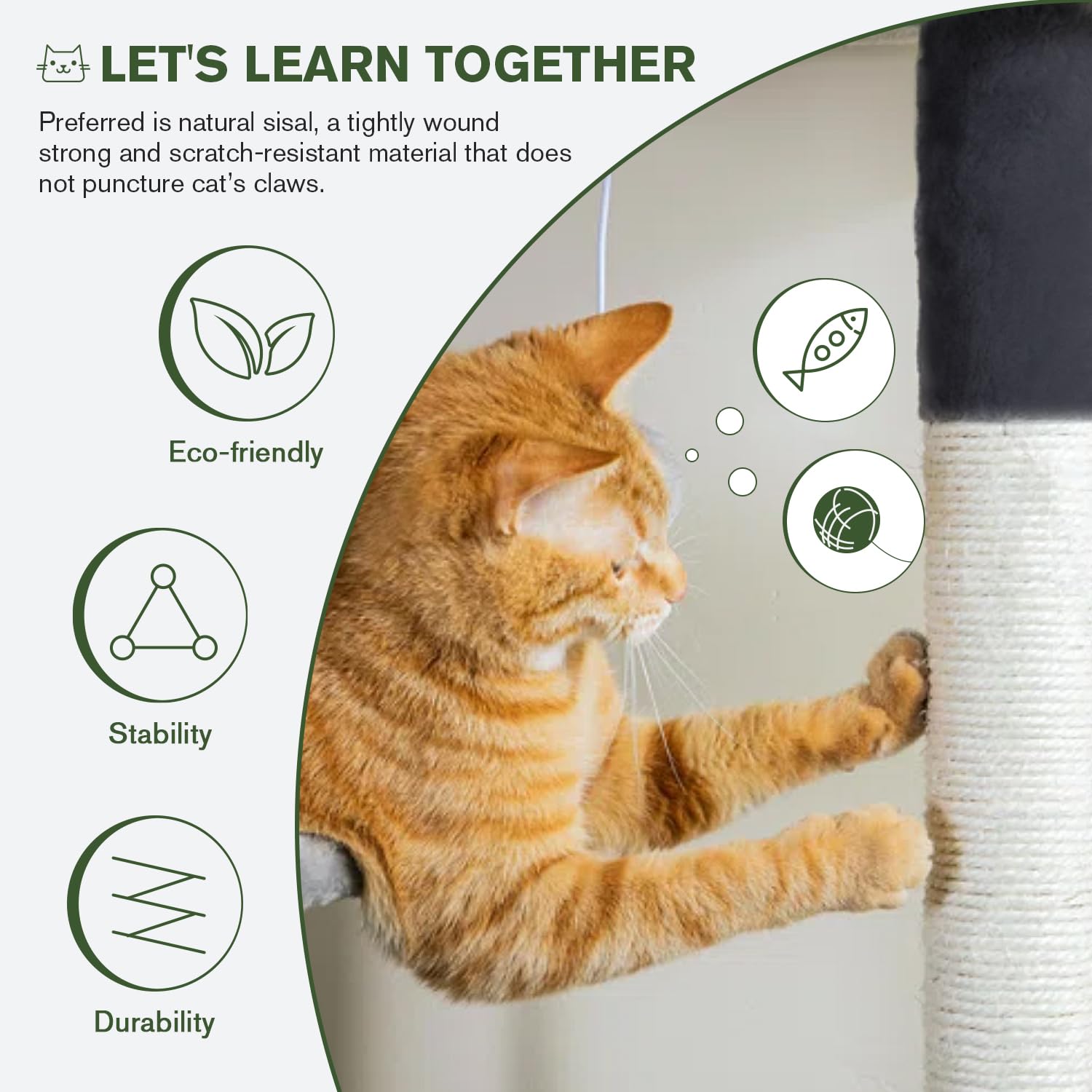 IMUsee 68 Inches Multi-Level Large Cat Tree for Big Cats - Sturdy Cat Tower with Condo, Plush Perches, Sisal Scratching Posts & Hammocks - Feline Activity Center & Playhouse in Smoky Grey - Perfect for Indoor Cats & Large Breed Kitties
