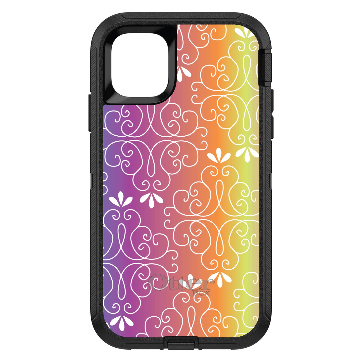 DistinctInk iPhone 11 Pro MAX Case (6.5 Inch) - Durable Protective Phone Cover with Color Gradient (Blue Purple Orange Yellow Pink) - Replacement for OtterBox Defender - Perfect for Outdoor Activities, Work & Travel