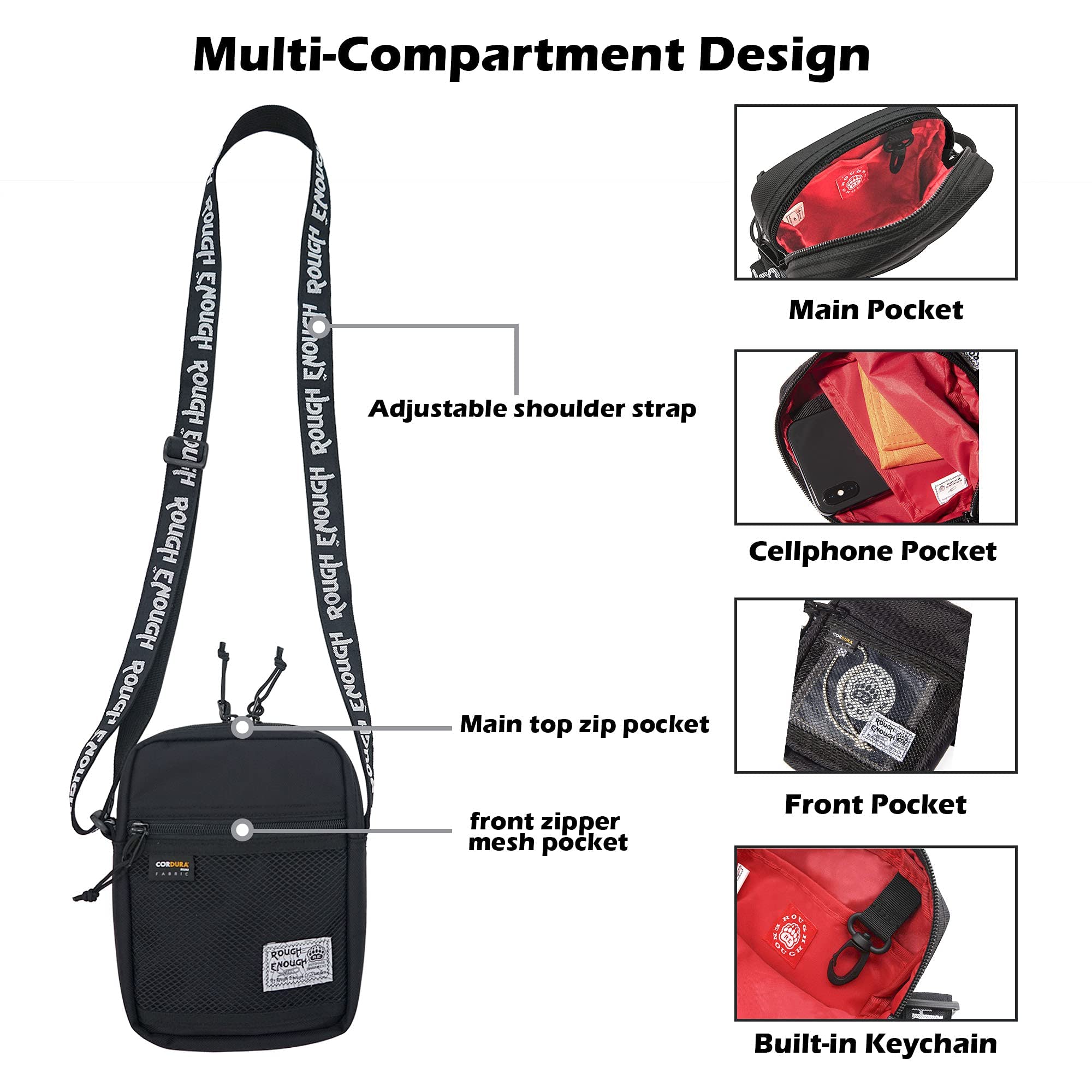 Stylish Small Crossbody Bag for Men & Women - Durable Phone Purse with Adjustable Strap - Perfect for Travel, Shopping & Everyday Use