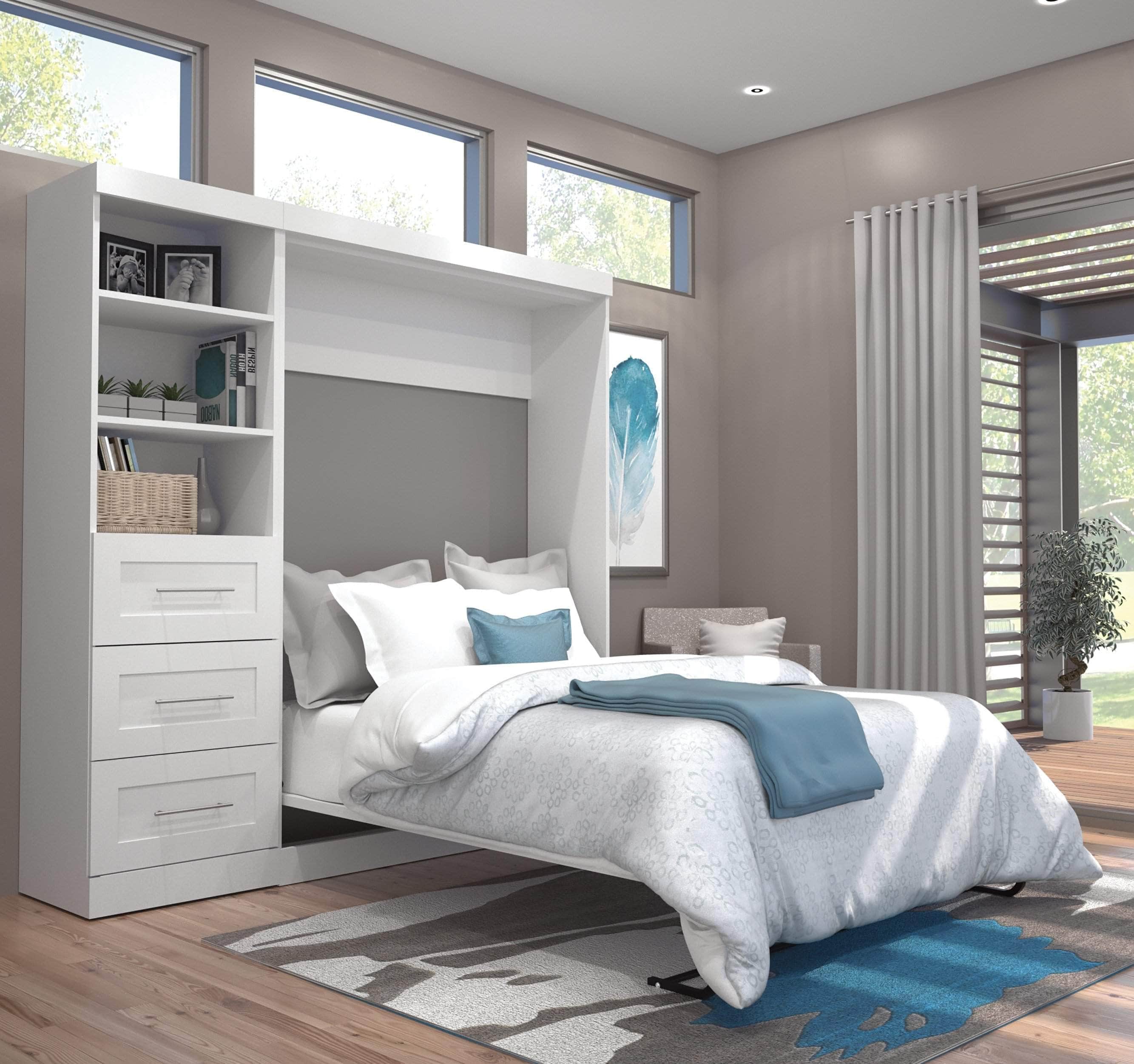 Pur Full Murphy Wall Bed with Storage Drawers - 84