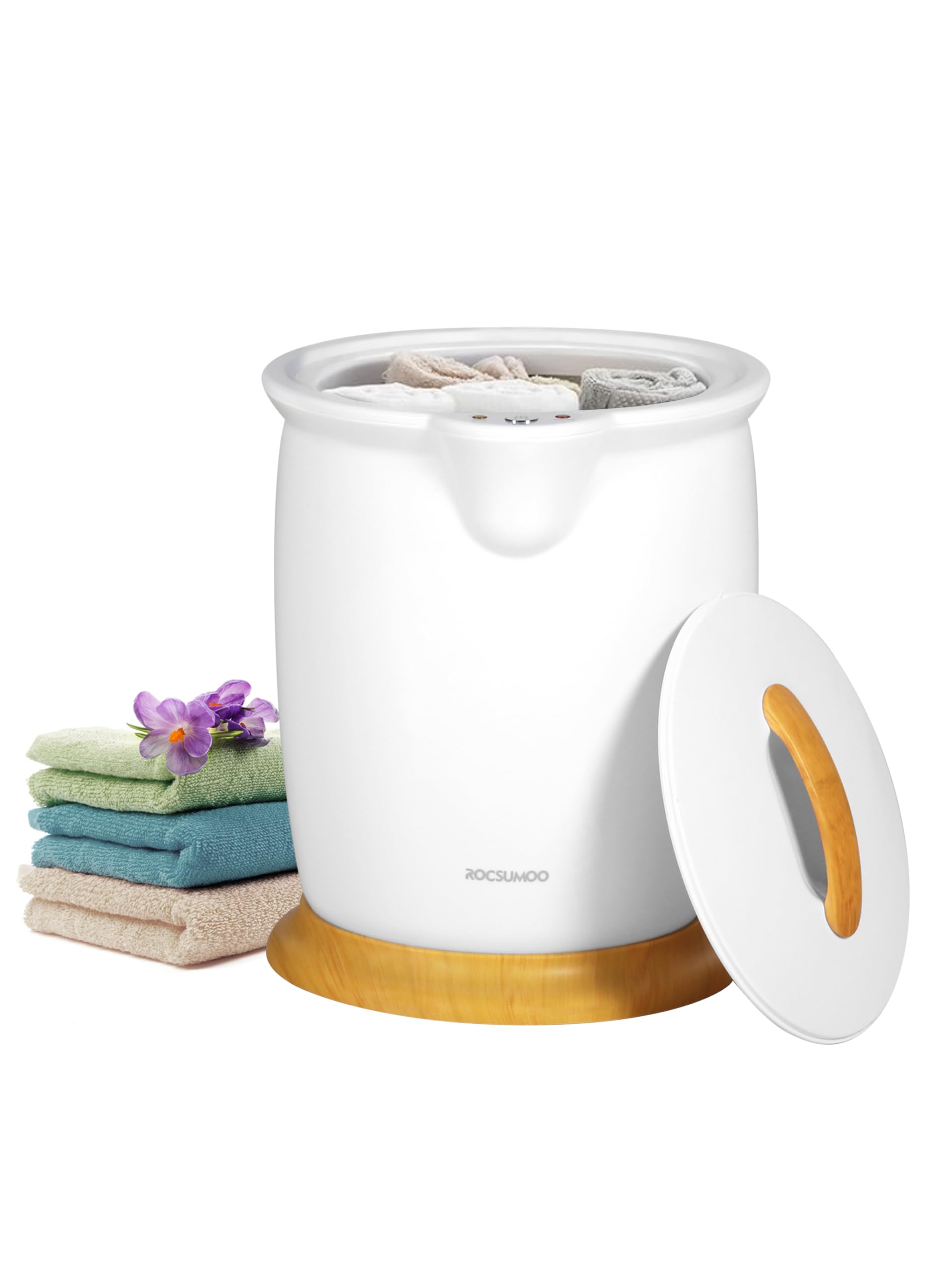 20L Heated Towel Warmer Bucket for Bathroom - 1H Continuous Heating with Fragrance Holder & Removable Lid - Fits 2 Oversized 40
