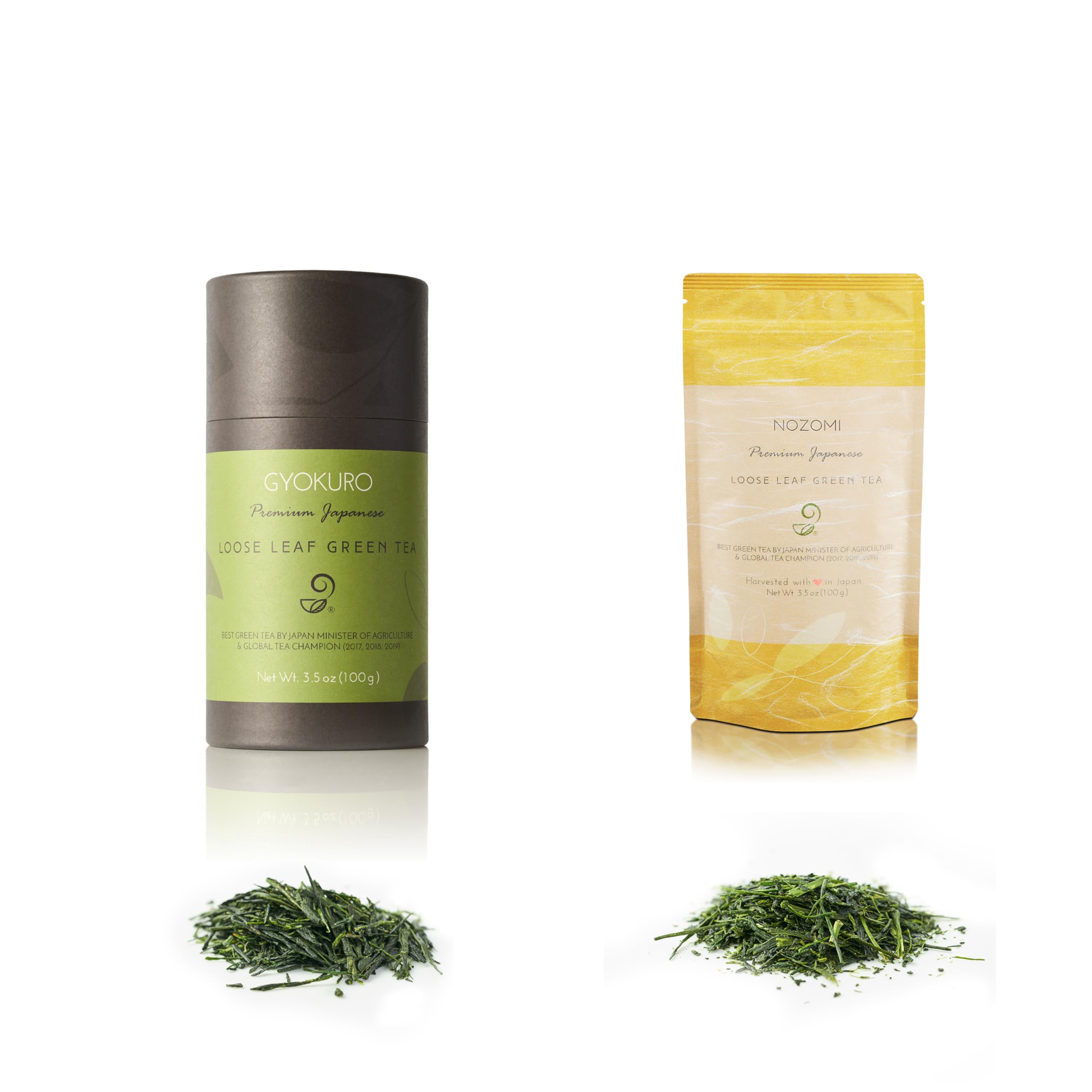 Premium Gyokuro & Nozomi Japanese Green Tea Set - Single Origin Loose Leaf Tea from Japan - Delicate Flavor & Aromatic Experience - Perfect for Relaxation, Meditation & Gift Giving